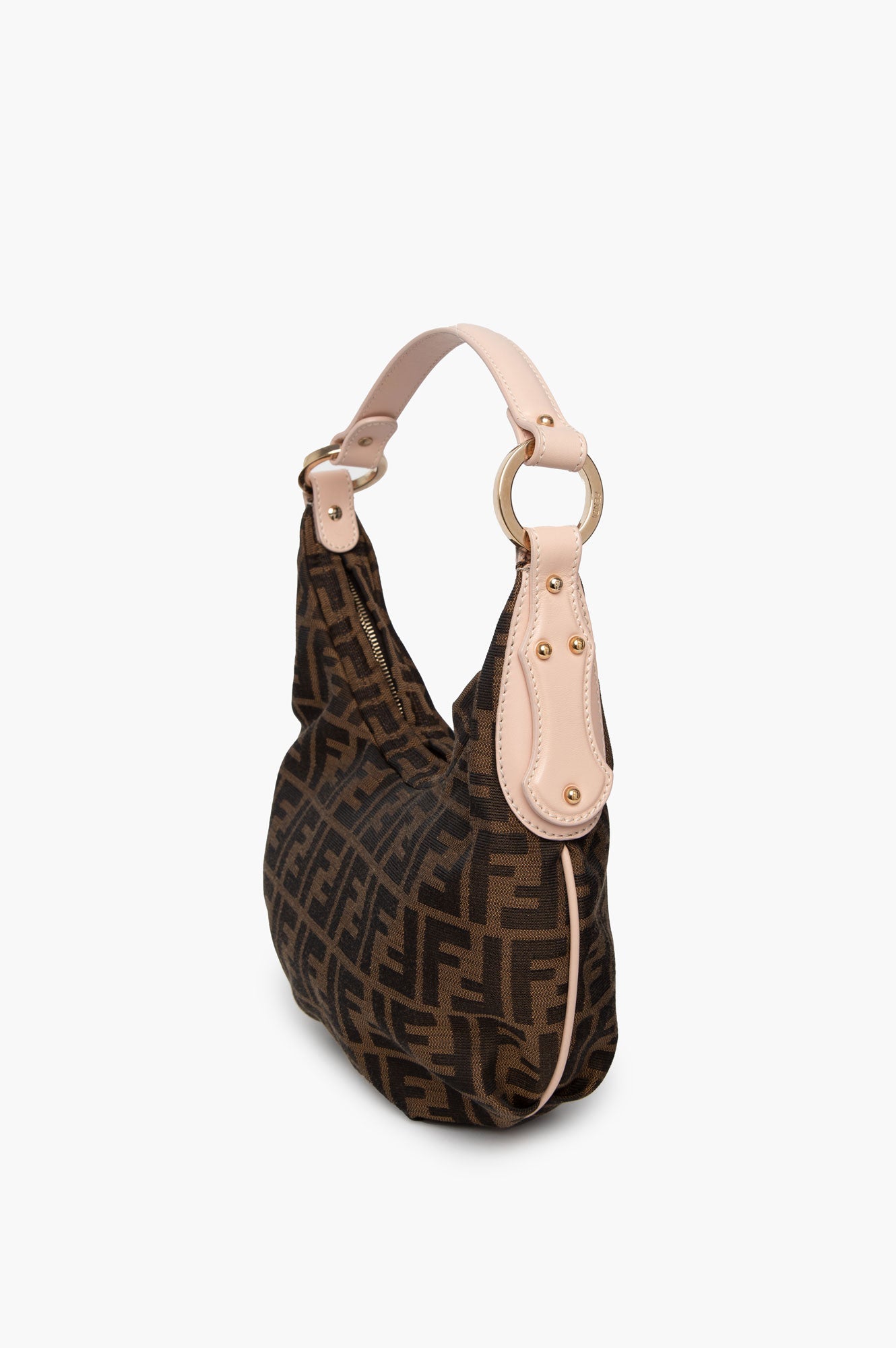 Fendi Zucca FF Pink Leather Shoulder Bag