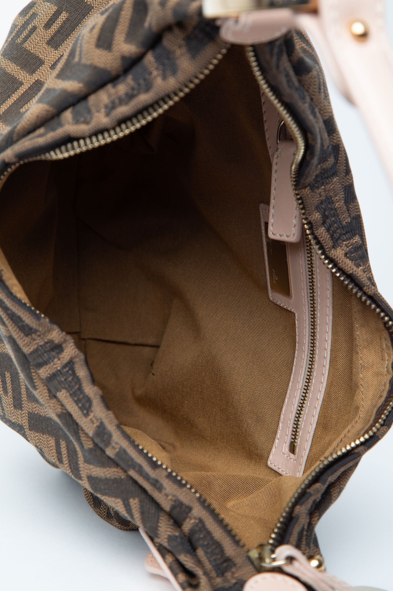 Fendi Zucca FF Pink Leather Shoulder Bag