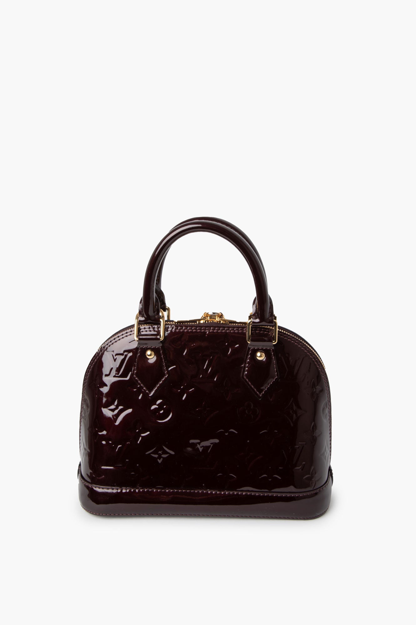 Louis Vuitton 2016 Limited Edition Amarante Vernis Flower Embellished Alma BB with Strap