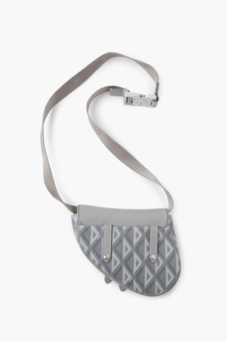 Dior Grey Diamond Small Saddle Bag