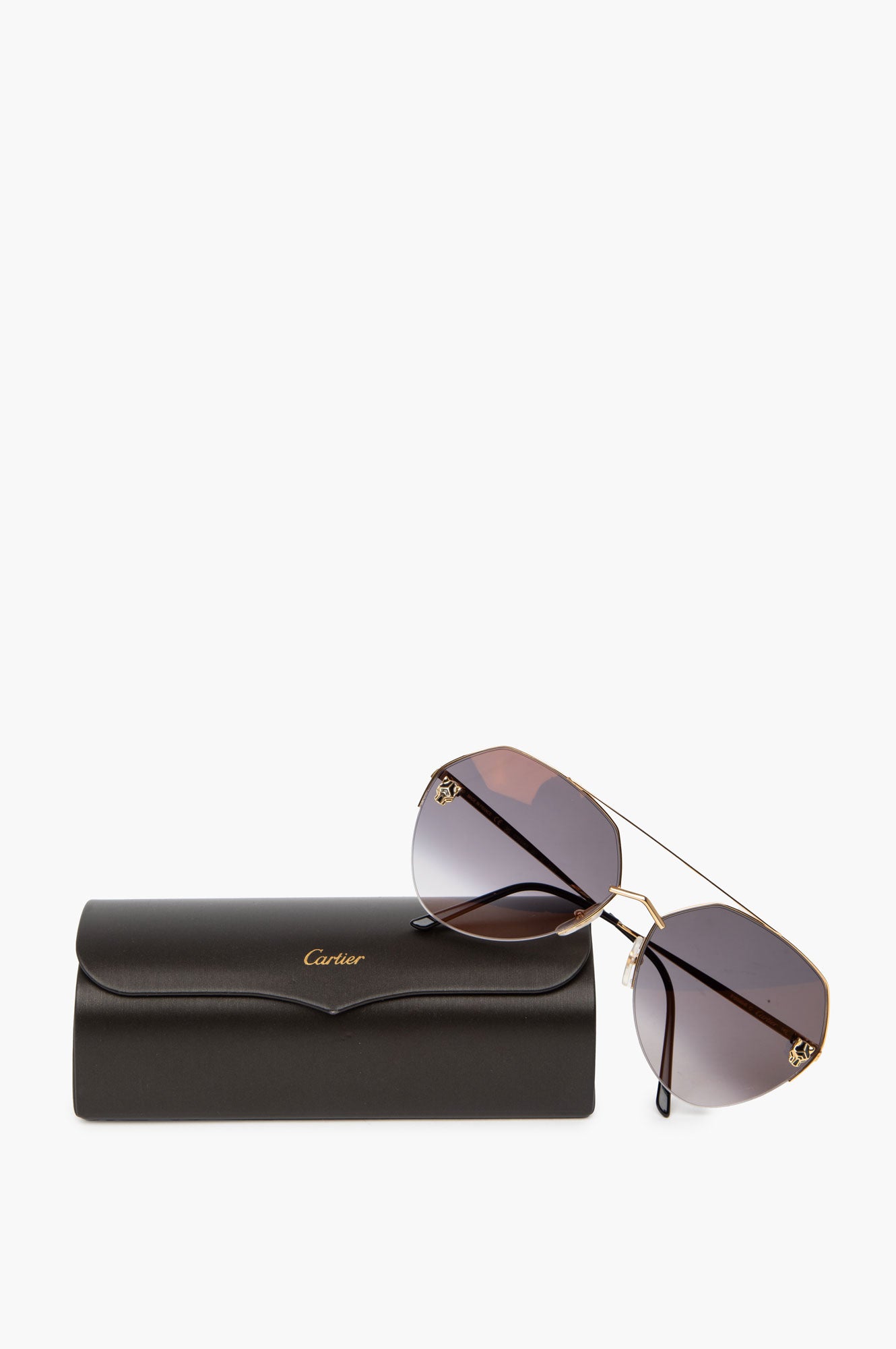 Cartier Panthere De Cartier CT0355S Gold Frame Grey Lenses Sungalsses