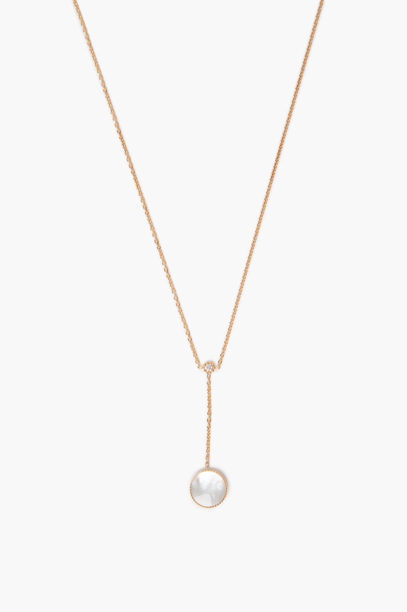 Christian Dior 18k Gold Diamond Mother-of-Pearl Rose des Vents Necklace