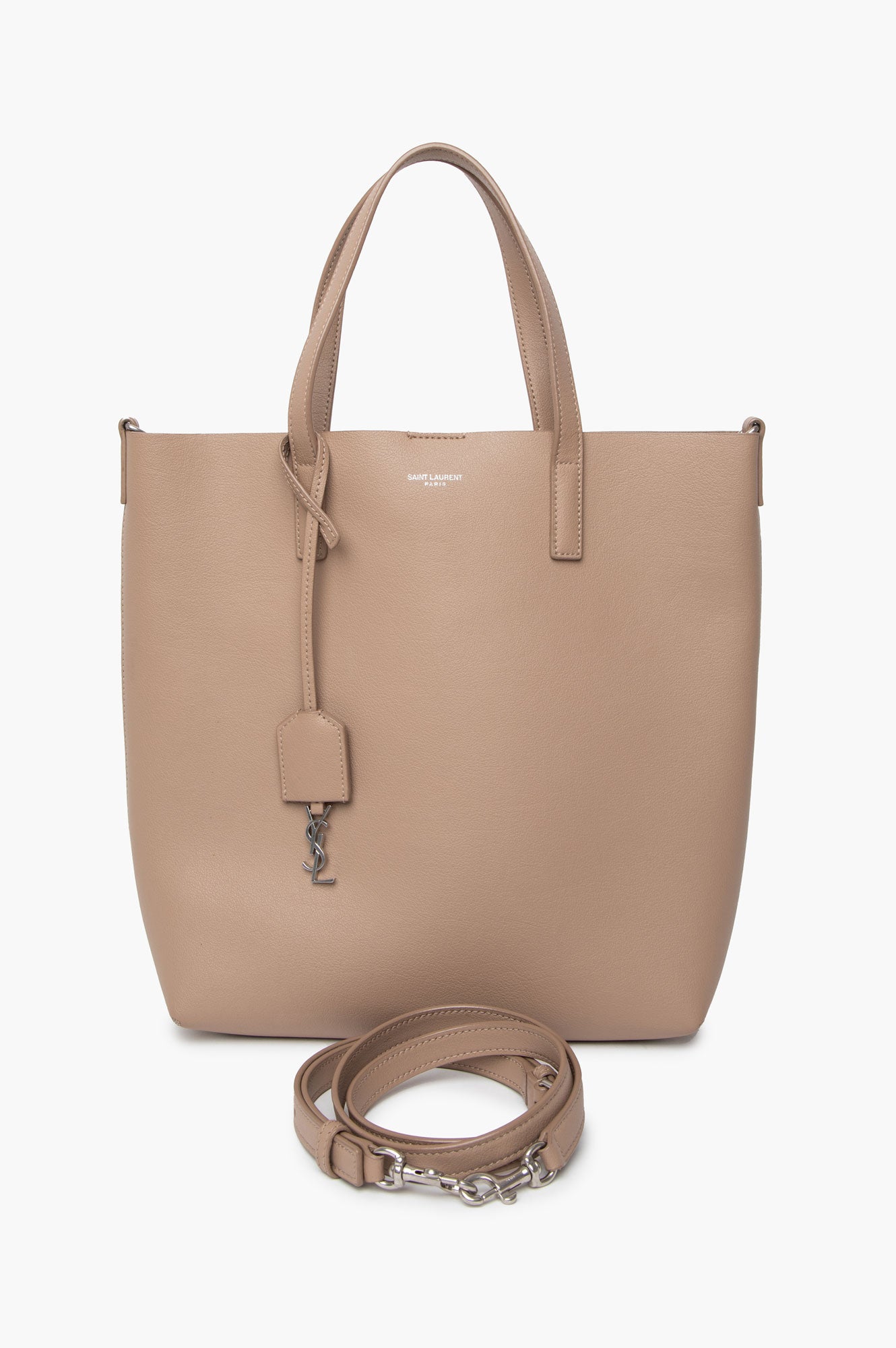 Saint Laurent Nude Beige Calfskin Toy Shopping Tote