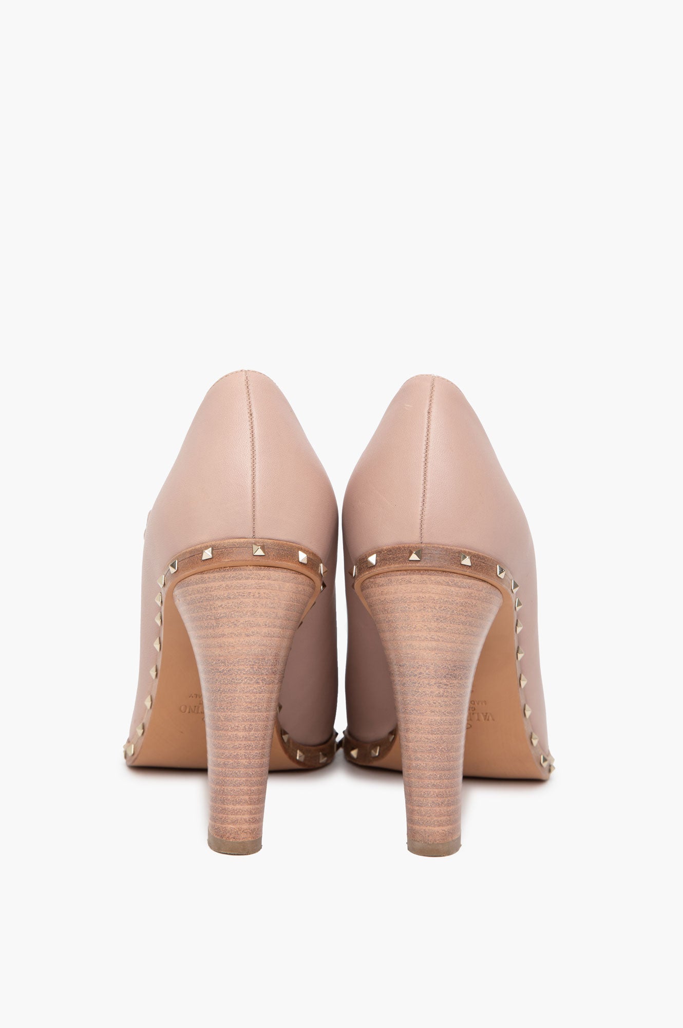 Valentino Dusty Rose Leather Soul Rockstud Mary Jane Pumps Size 36.5