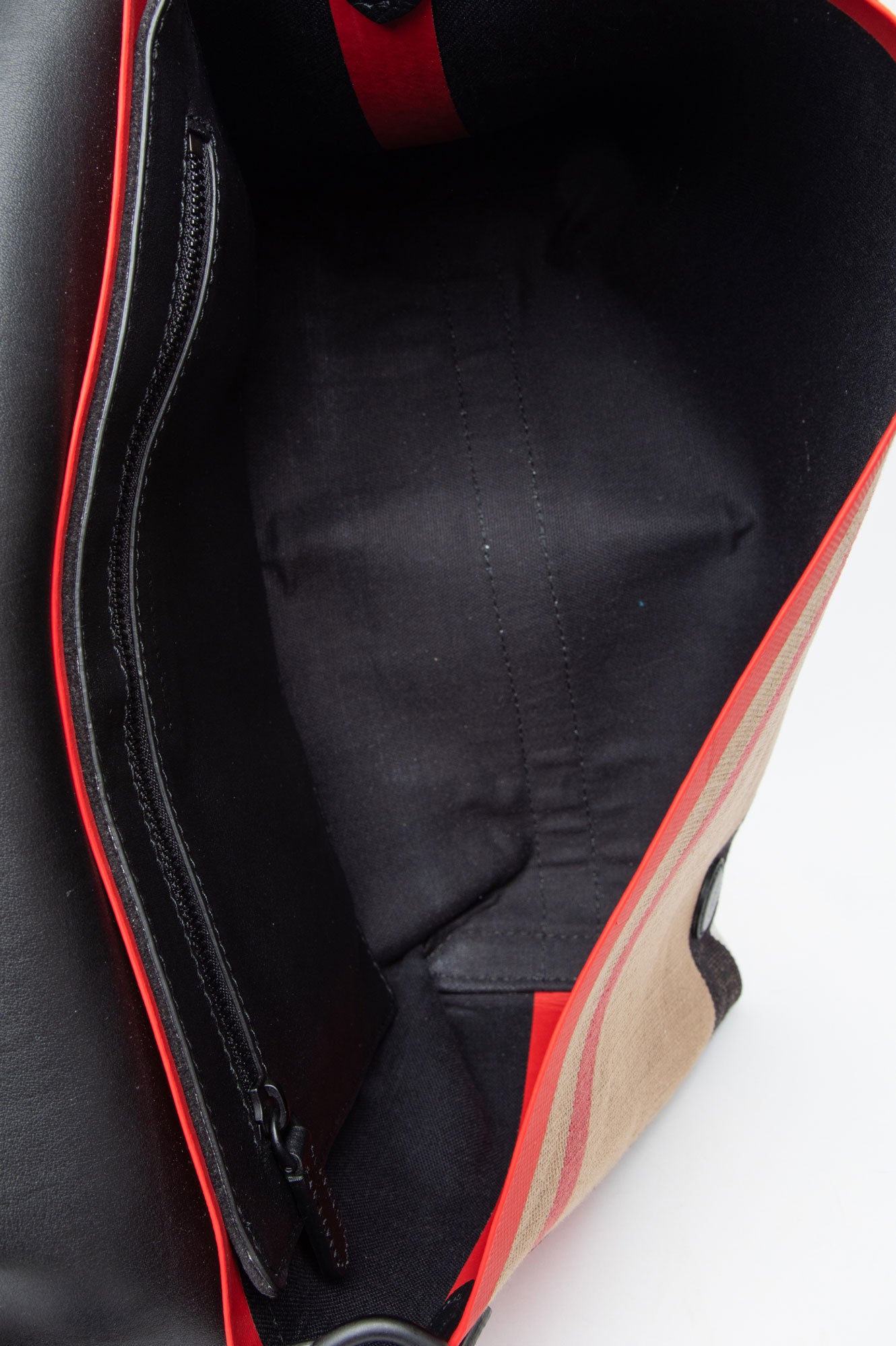 Burberry Red Taped Canvas Mega Check Messenger Bag