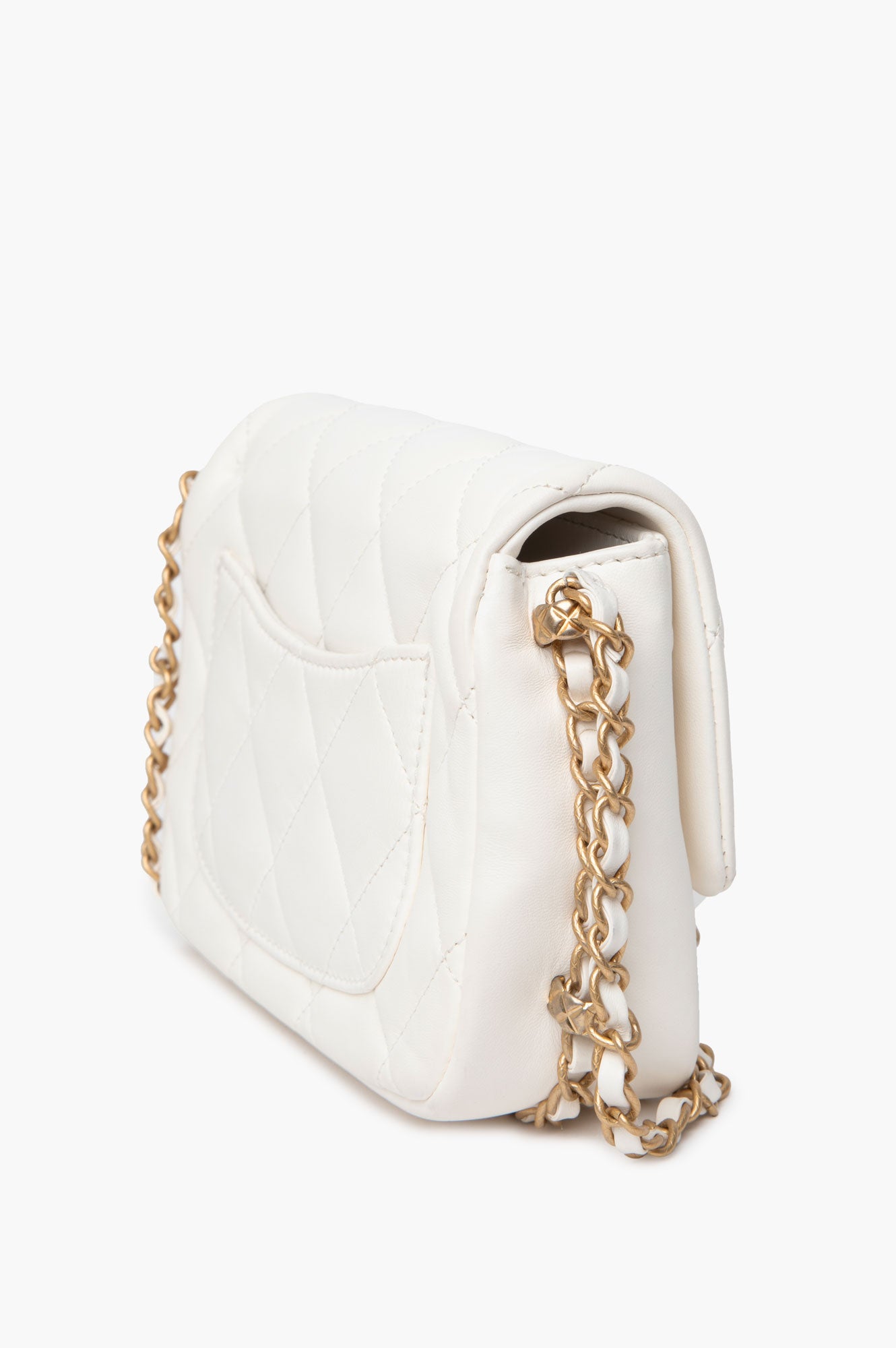 Chanel White Calfskin Small Dynasty Flap Bag