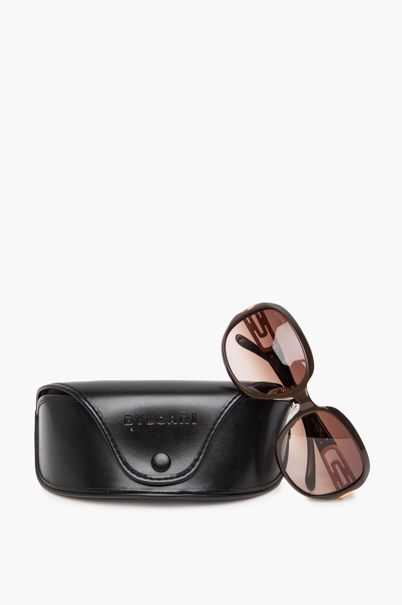 Bvlgari Brown 8030-B Rhinestone Temple Sunglasses