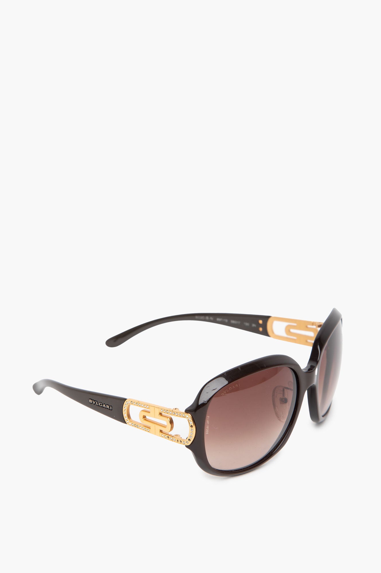 Bvlgari Brown 8030-B Rhinestone Temple Sunglasses
