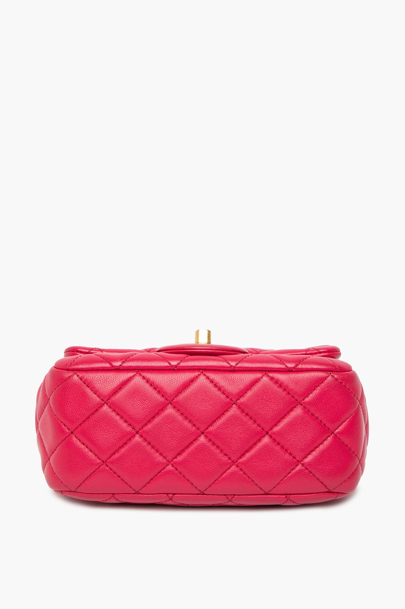 Chanel Pink Lambskin Mini Square Pearl Crush Bag