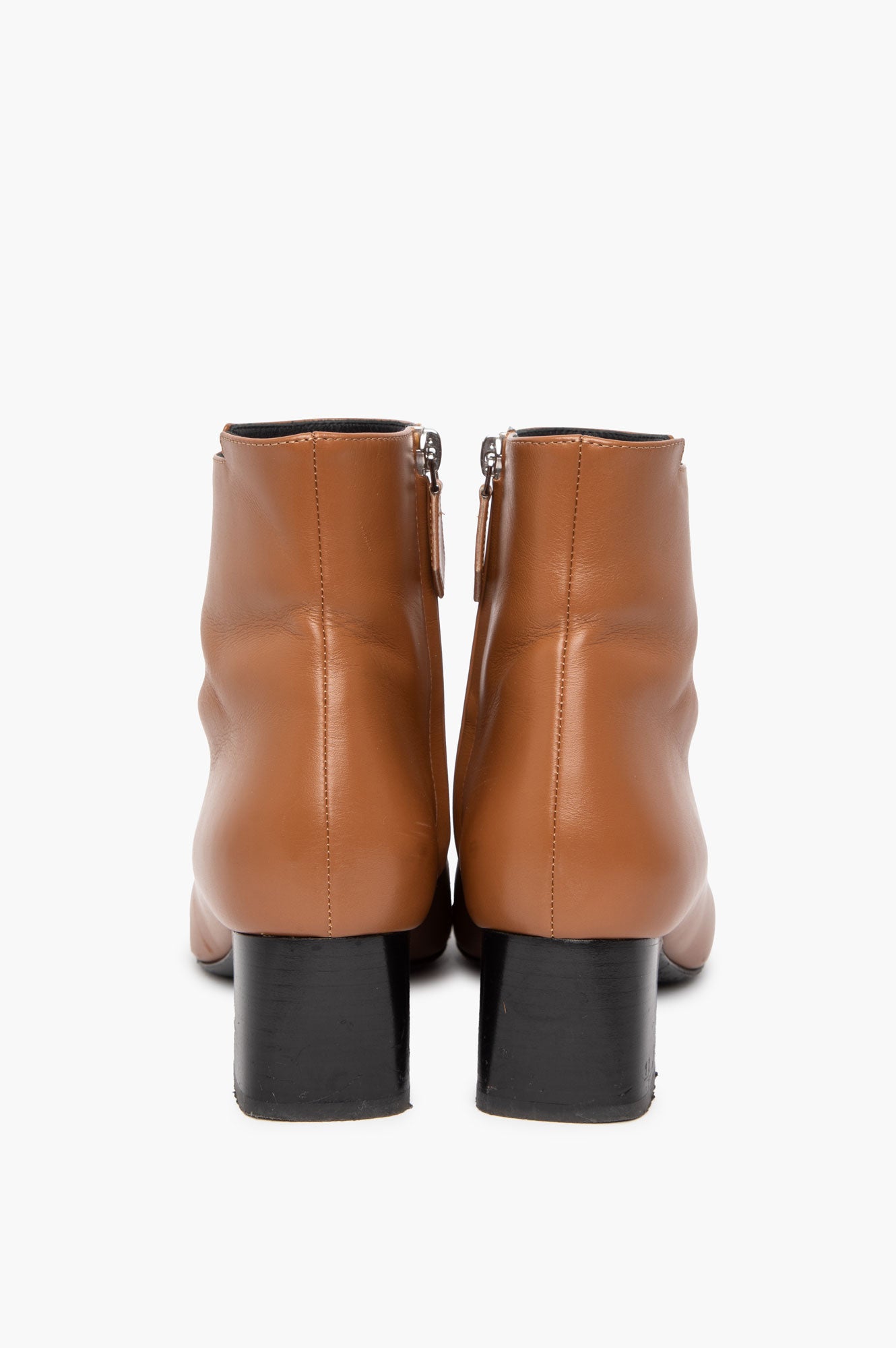 Hermès Toffee Brown Leather Démarche Ankle Boots Size 37
