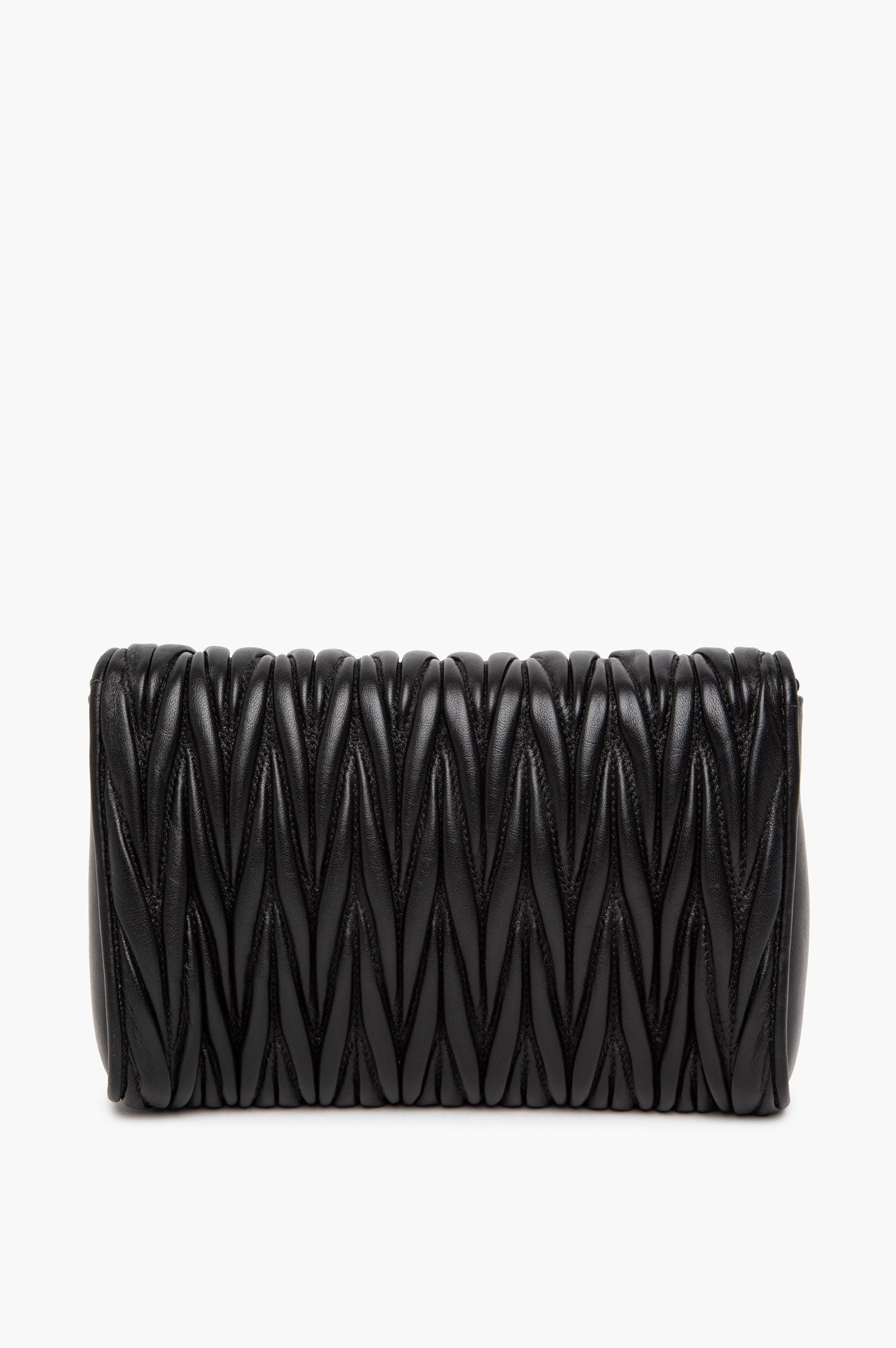 Miu Miu Black Nappa Leather Matelassé Crossbody Bag