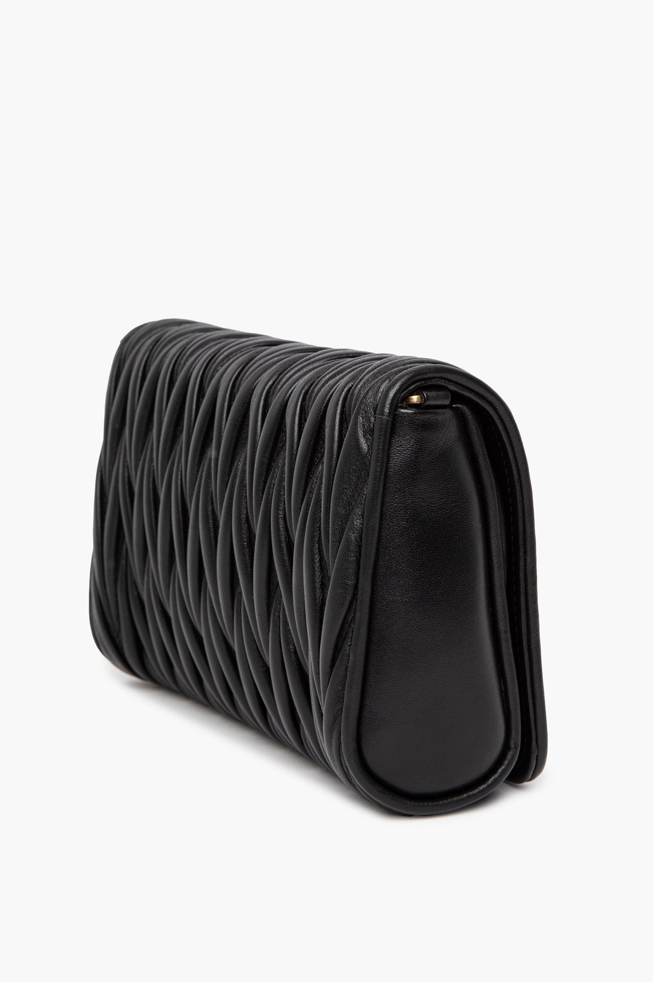 Miu Miu Black Nappa Leather Matelassé Crossbody Bag