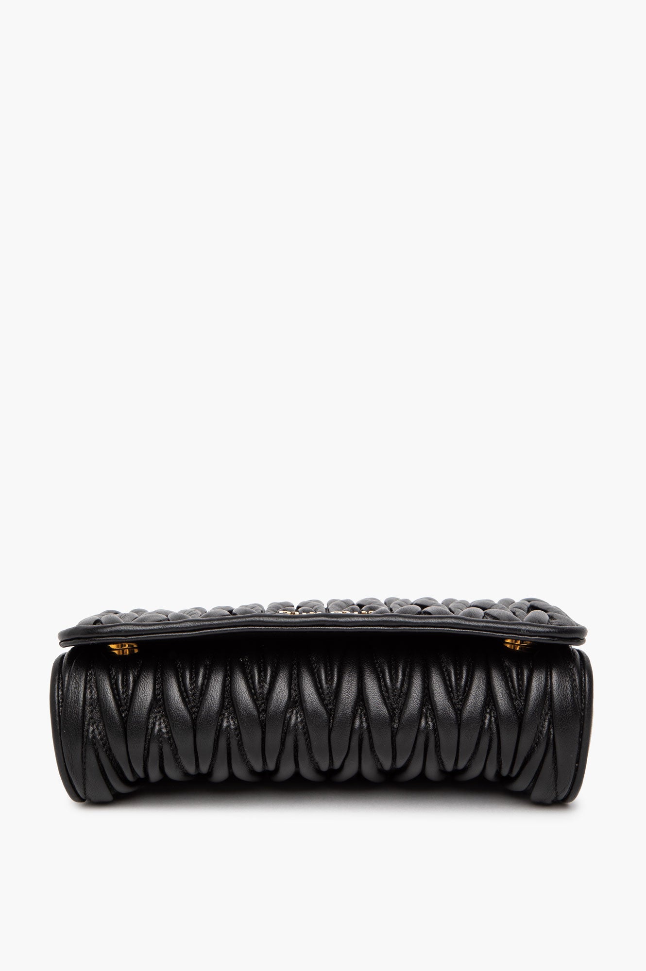 Miu Miu Black Nappa Leather Matelassé Crossbody Bag