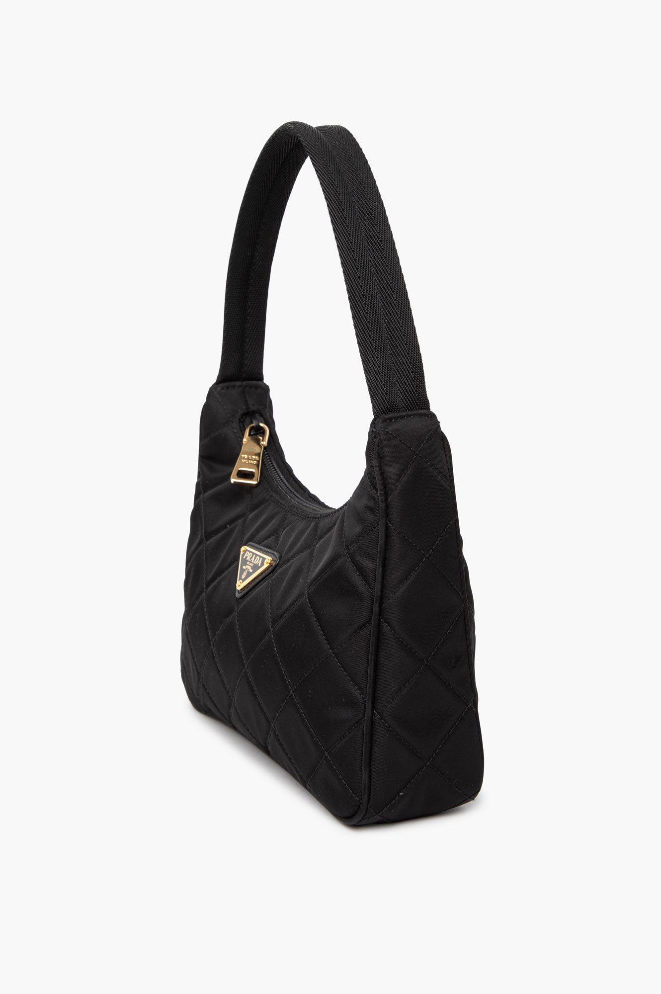 Prada Quilted Black Tetusso Nylon Shoulder Bag