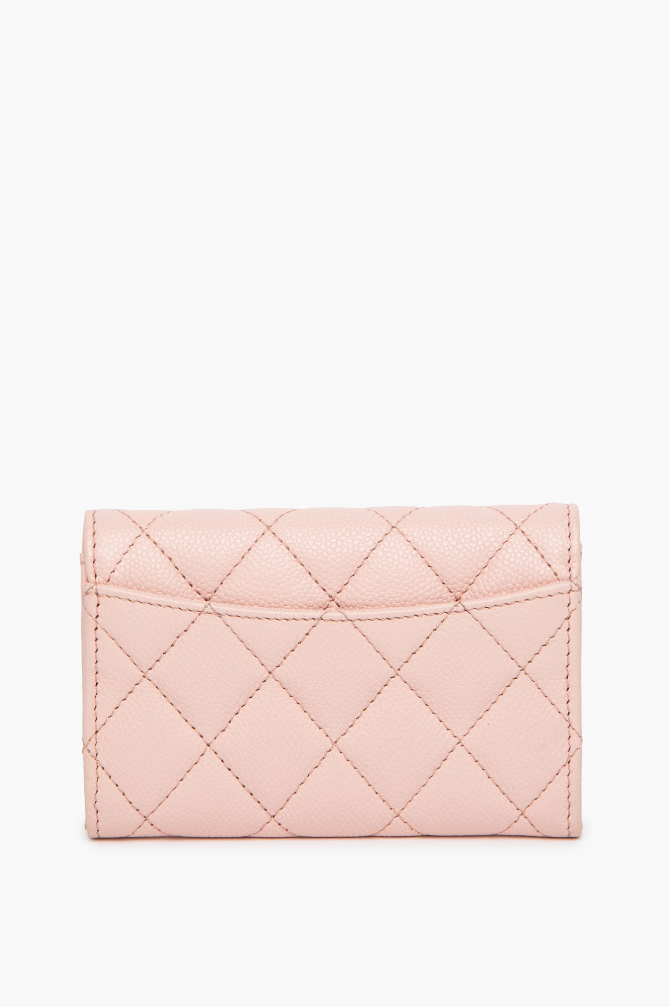 Chanel Light Pink Quilted Caviar Cardholder