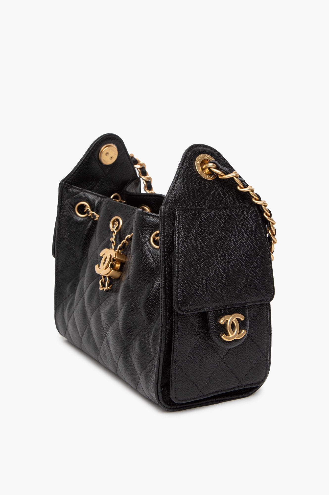 Chanel Black Quilted Caviar Mini 25 Bag