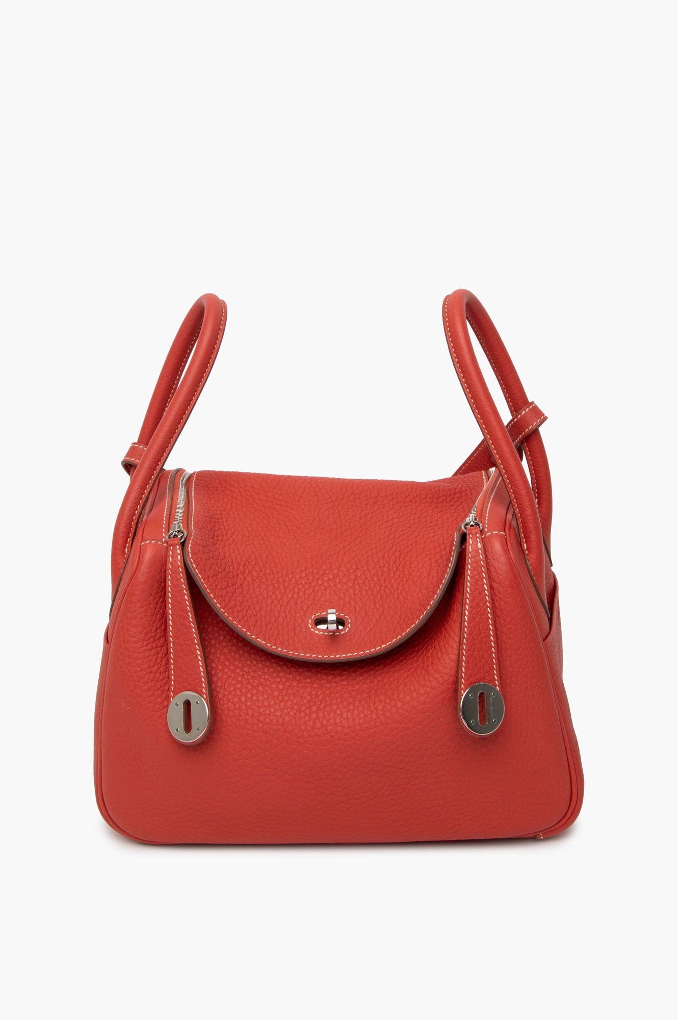 Hermès Sanguine Clemence Leather Lindy 26