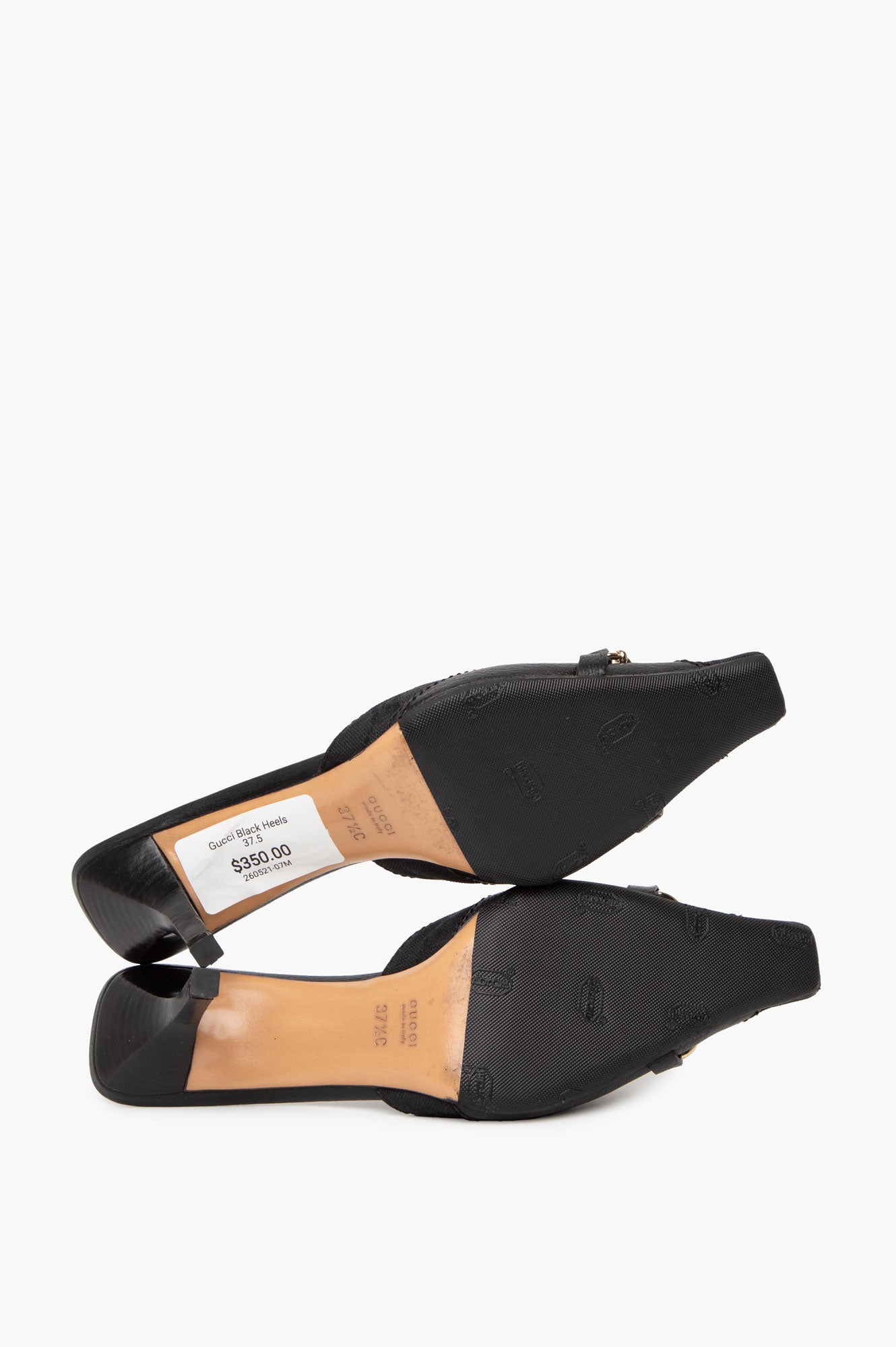 Gucci Black GG Canvas & Leather Horse Bit Mules Size 37.5