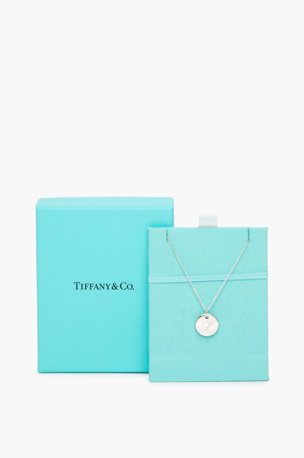 Tiffany & Co. Sterling Silver "L" Initial Pendant Necklace