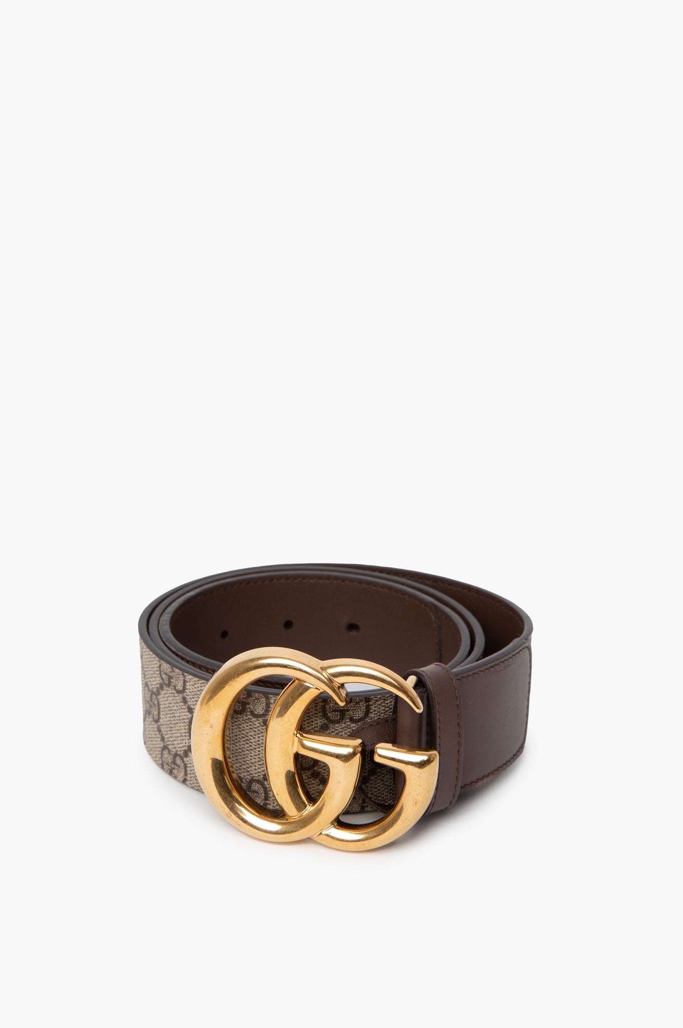 Gucci Brown GG Marmont Canvas Belt Size 90
