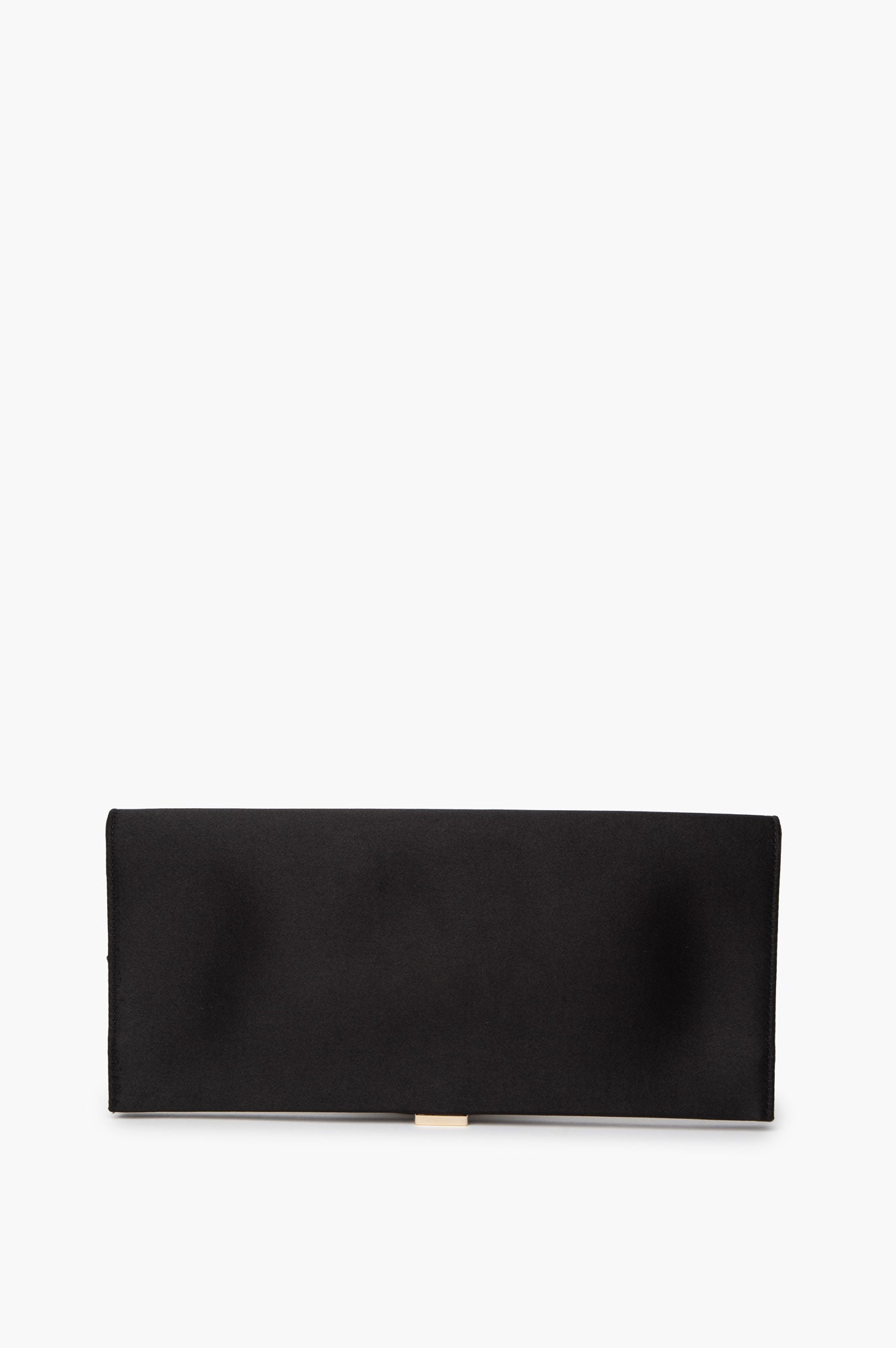 Roger Vivier Black Satin Pilgrim Rhinestone Buckle Clutch Bag