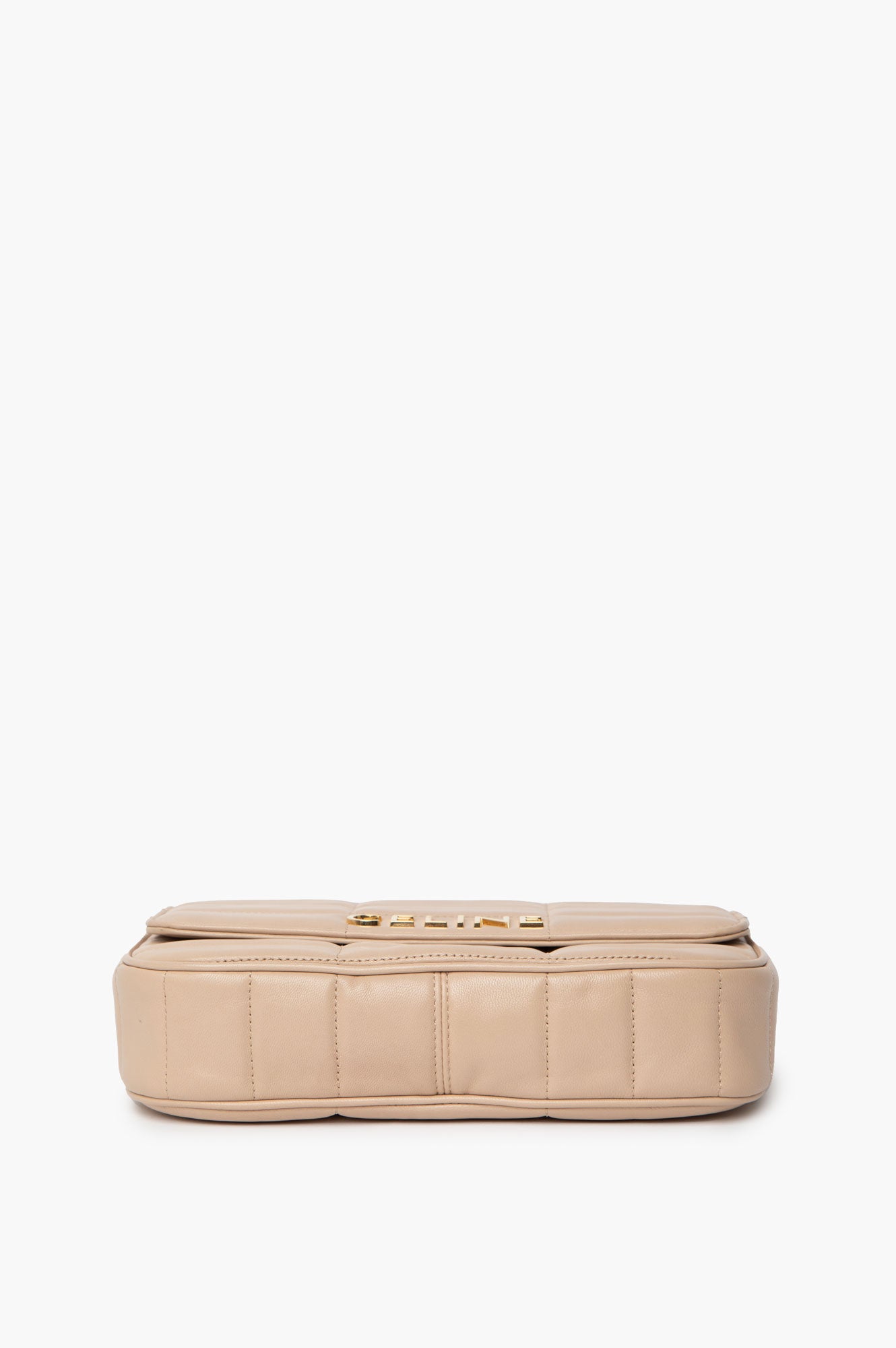 Celine Matelasse Monochrome Beige Chain Shoulder Bag
