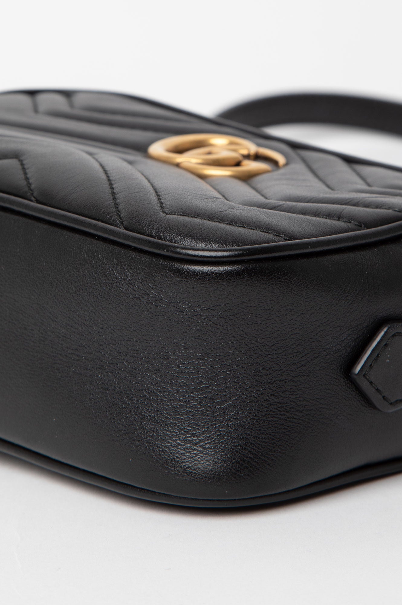Gucci Black GG Marmont Matelasse Mini Camera Bag