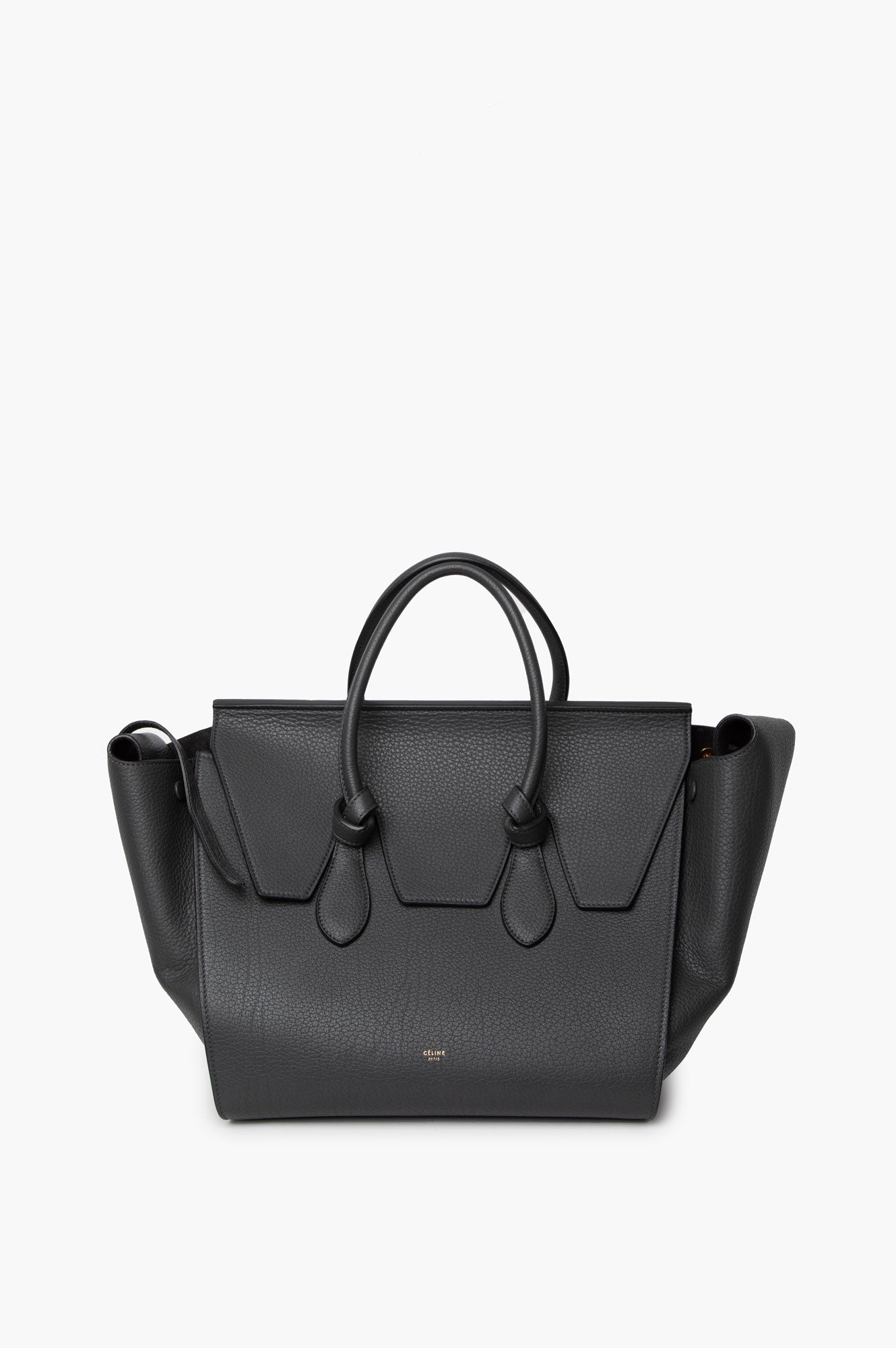 Celine Black Leather Tie Knot Tote