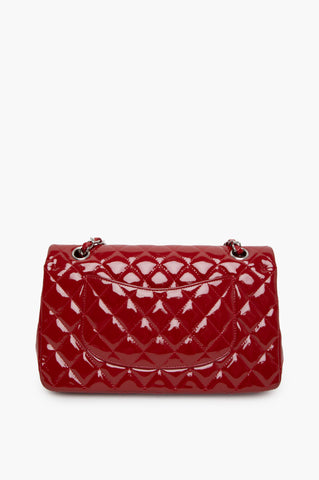 Chanel Red Patent Leather Classic Flap Medium