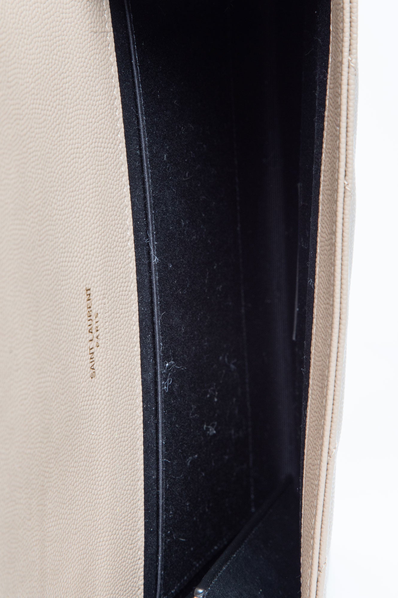 Saint Luarent Dark Beige Cassandre Small Matelasse Leather Clutch