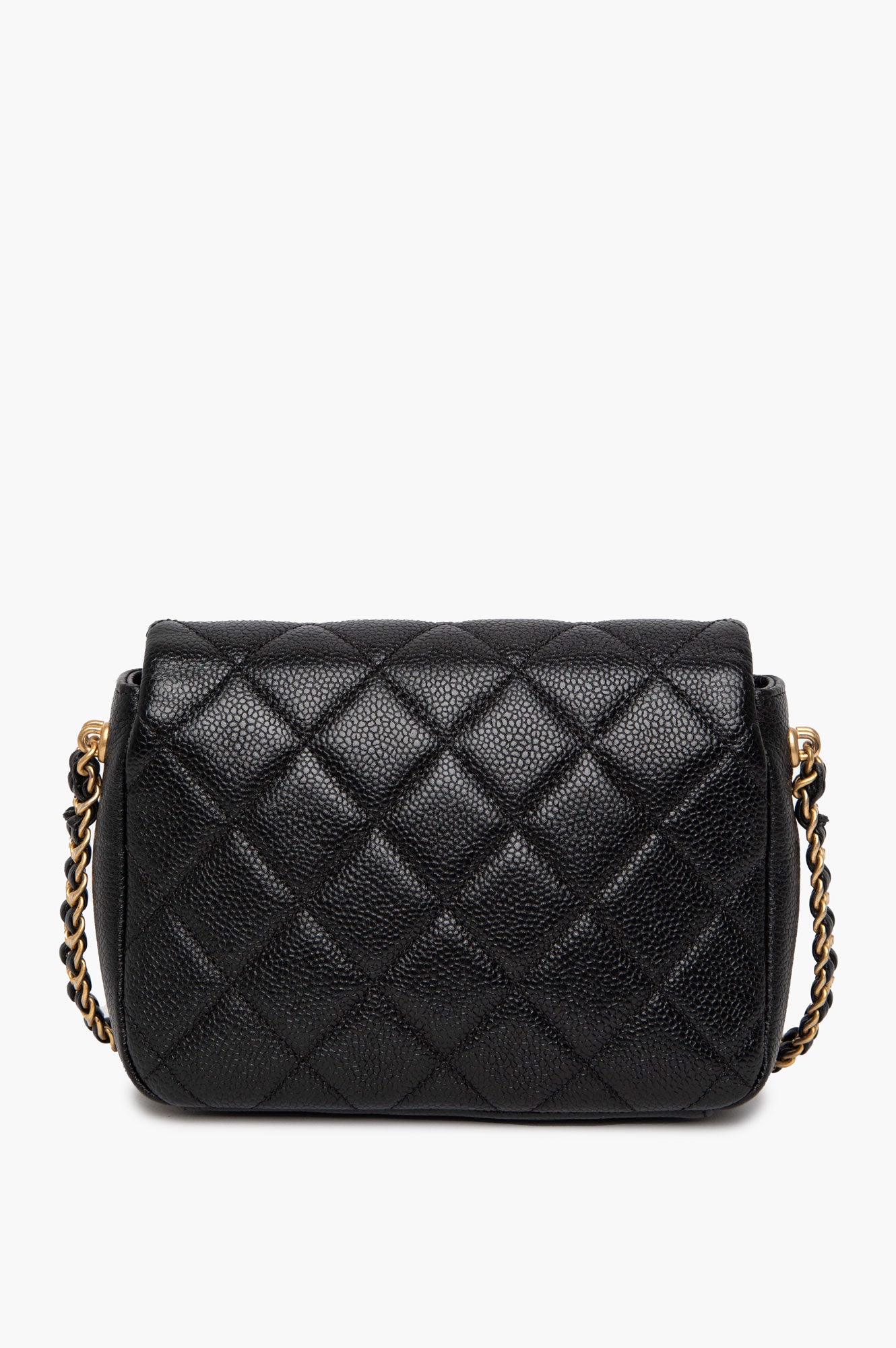 Chanel Black Caviar Mini Square 21A Medallion Soul Bag