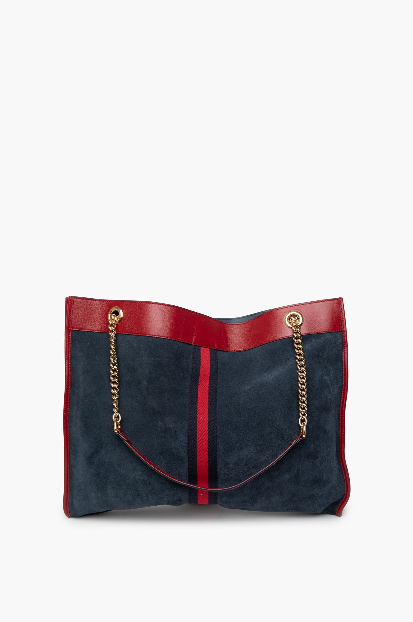 Gucci Navy Rajah Large Suede Shopper Bag