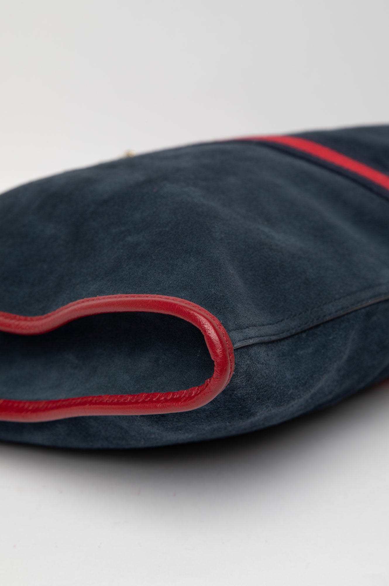 Gucci Navy Rajah Large Suede Shopper Bag