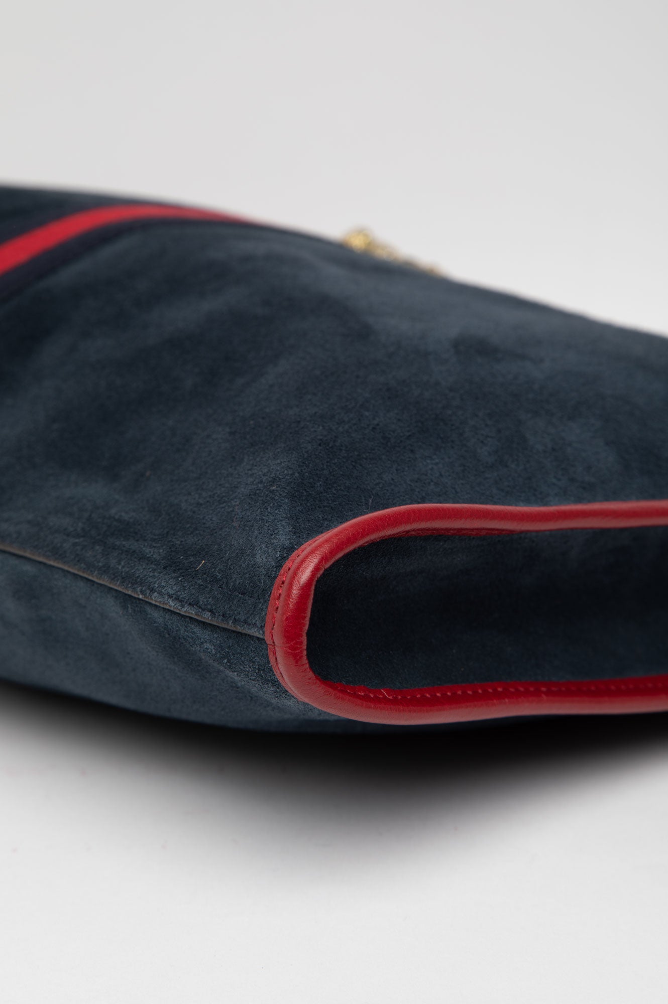 Gucci Navy Rajah Large Suede Shopper Bag