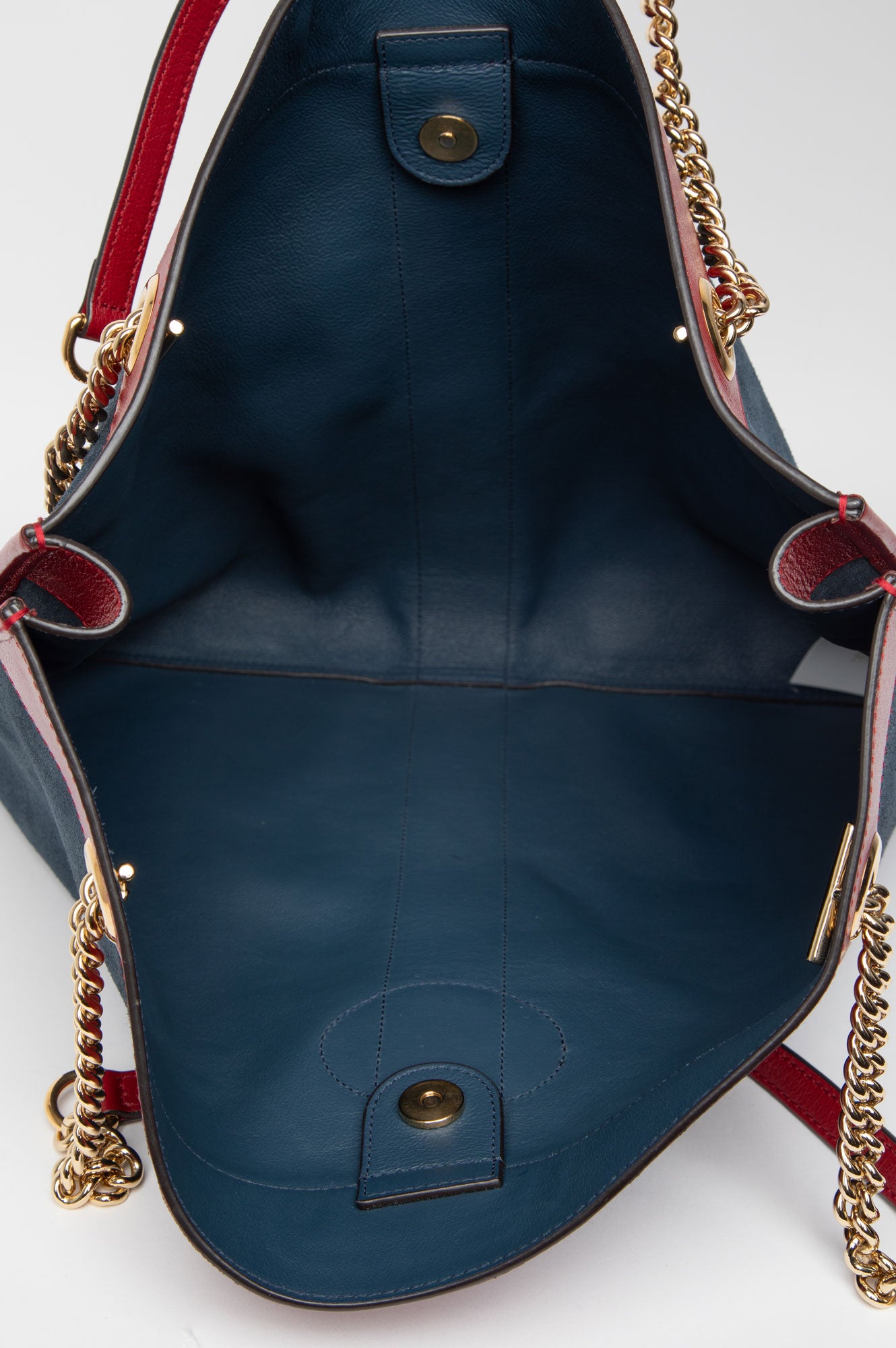 Gucci Navy Rajah Large Suede Shopper Bag