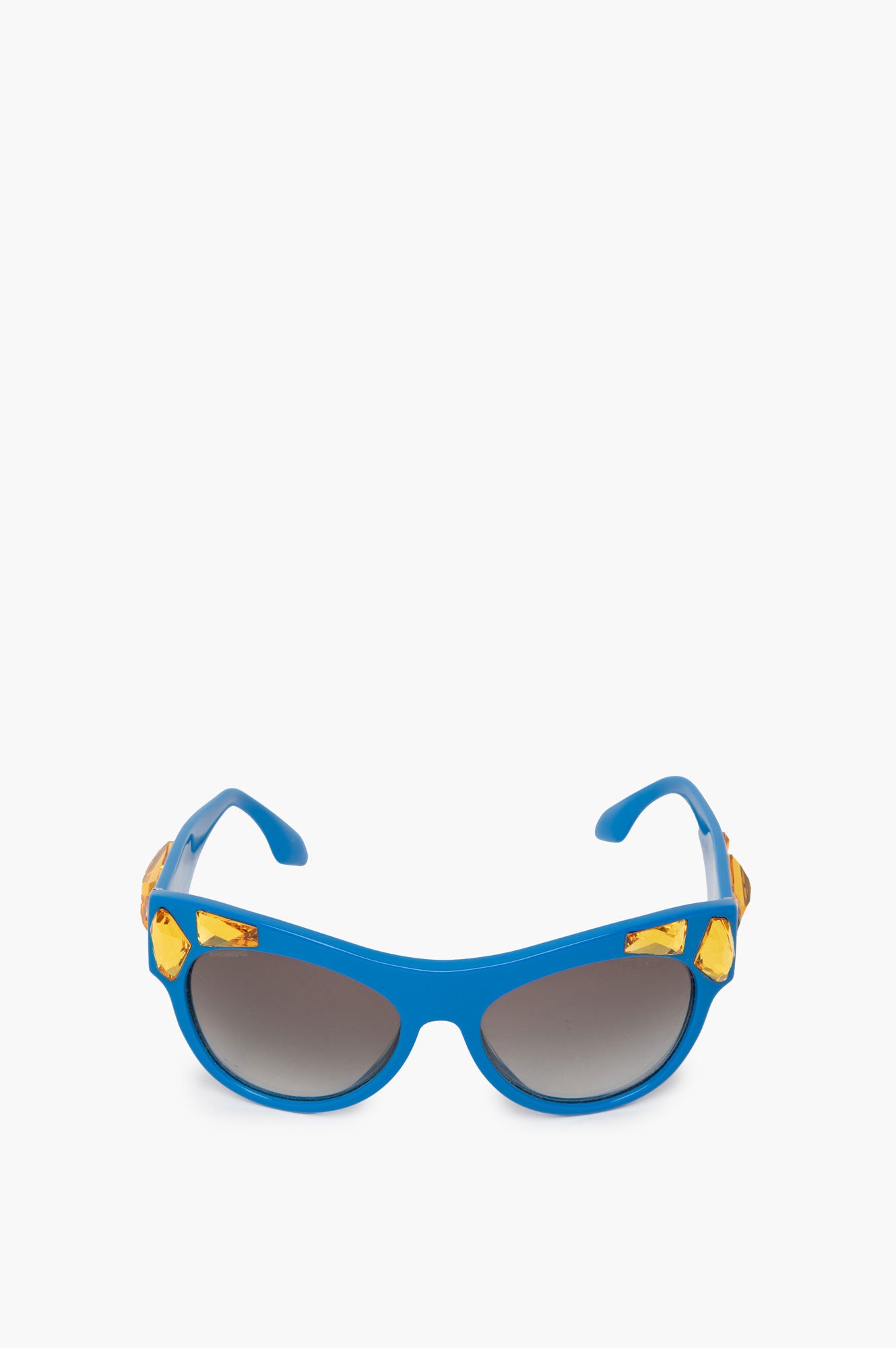 Prada Blue Crystal Embellished Cat Eye Sunglasses