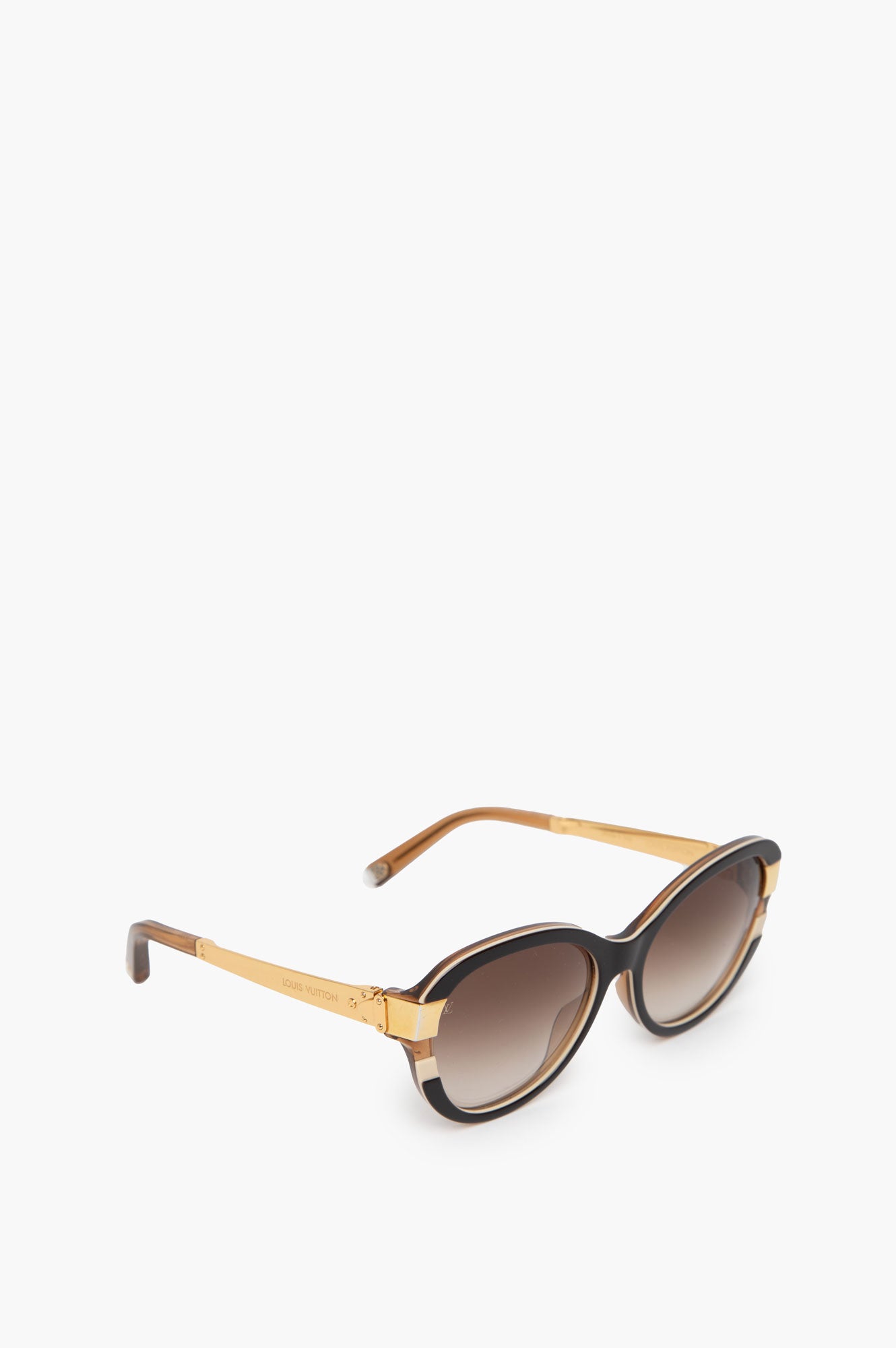 Louis Vuitton Petit Soupcon Brown and Gold Cat Eye Sunglasses
