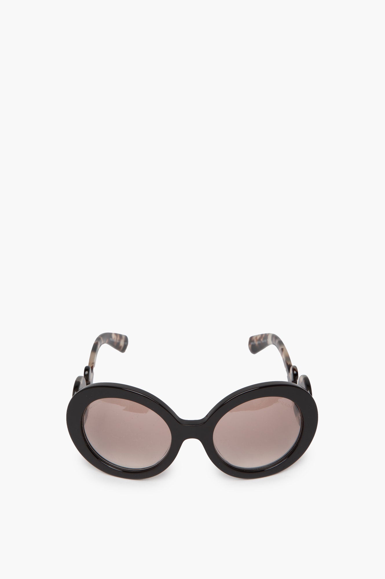 Prada Brown Tortoise Frame Baroque Round Sunglasses Prada