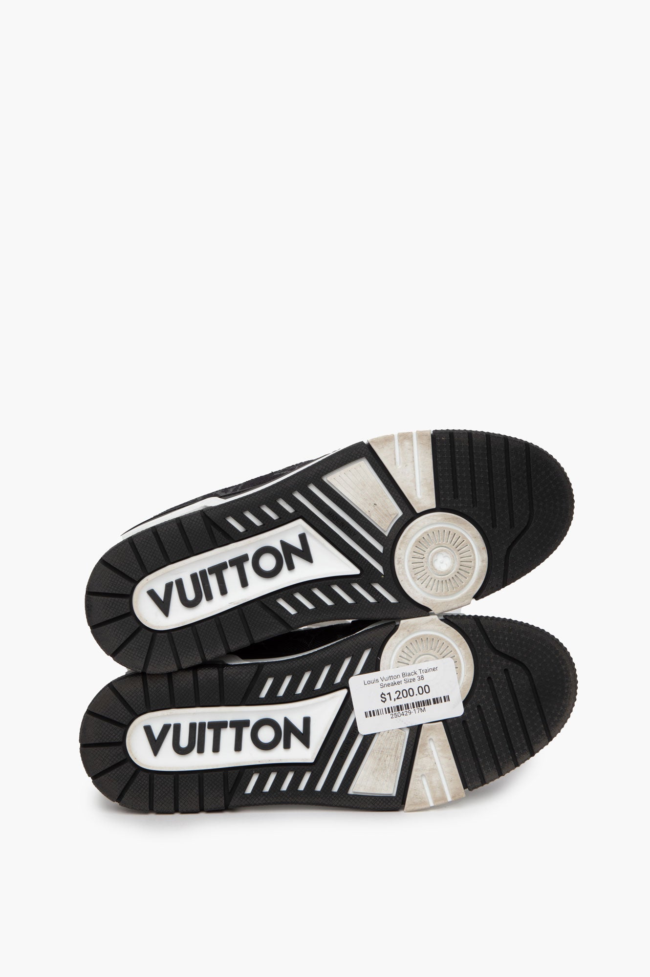 Louis Vuitton Black Trainer Sneaker Size 38