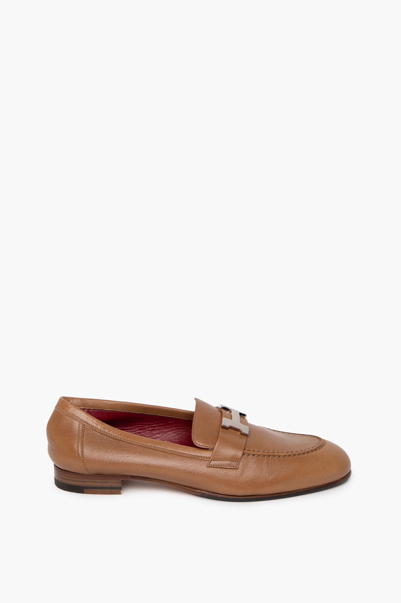 Hermes Brown Havane Chevre Paris Loafers Size 37