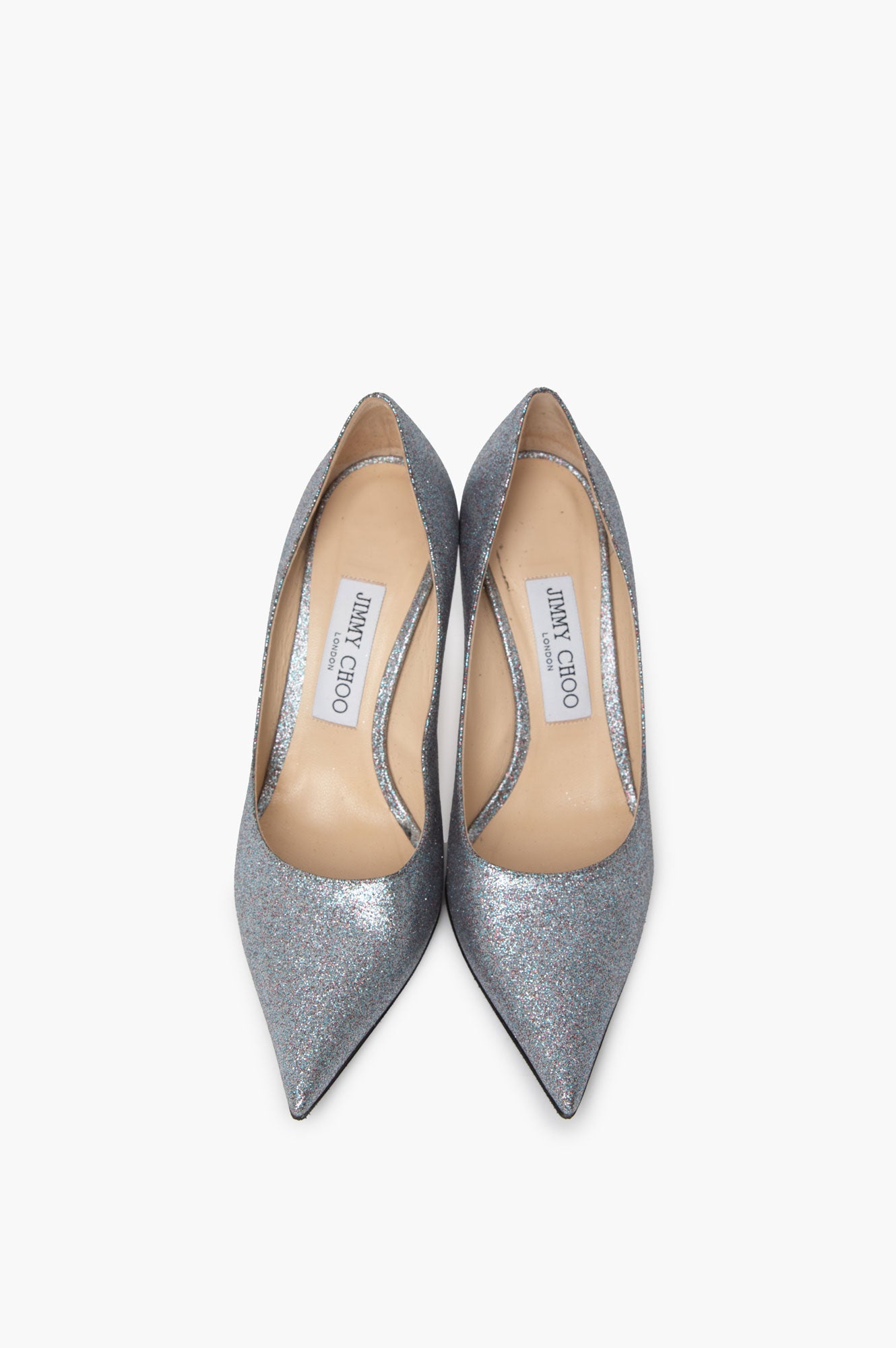 Jimmy Choo Silver Glitter Pumps Size 37