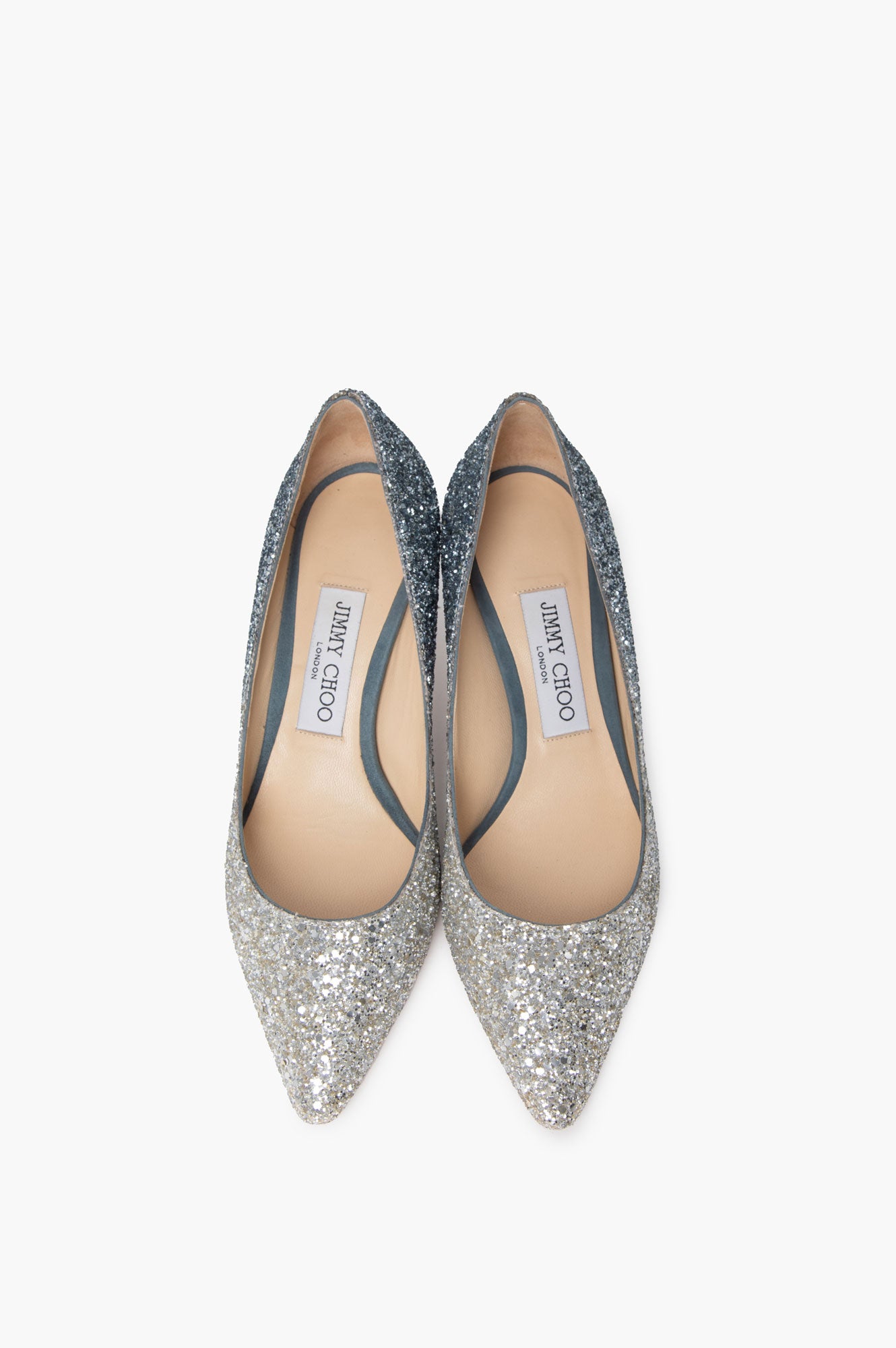 Jimmy Choo Silver Sequin Pumps Size 36.5