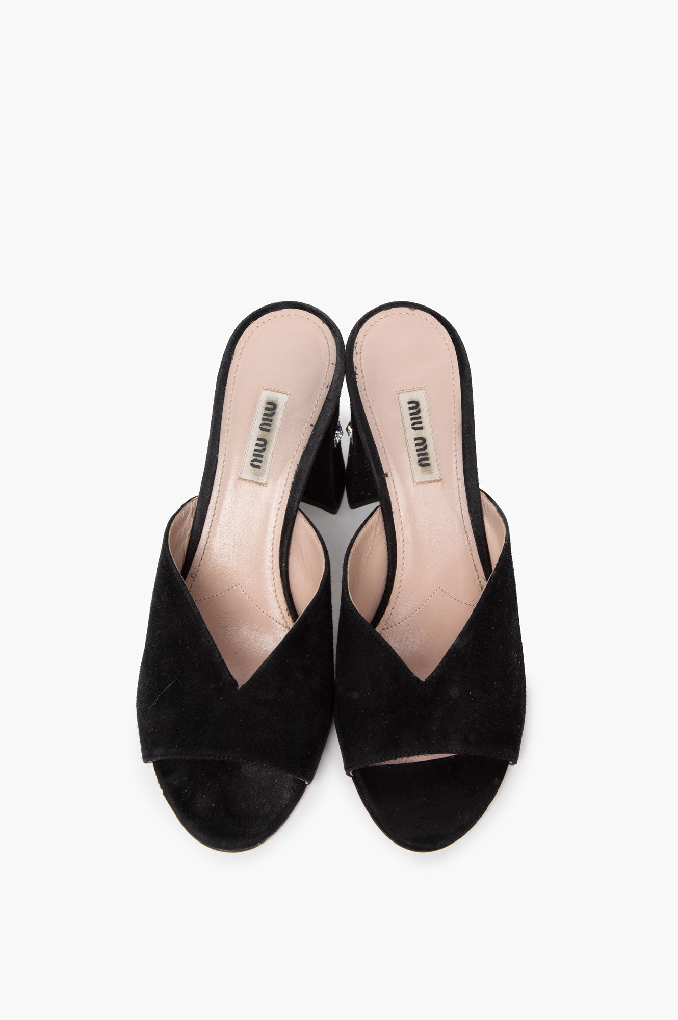 Miu Miu Black Suede Heels Size 37.5