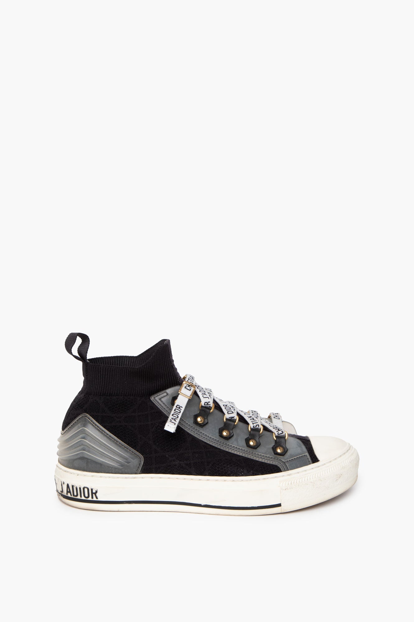 Christian Dior Black High Top Walk'n'Dior Sneaker Size 37.5