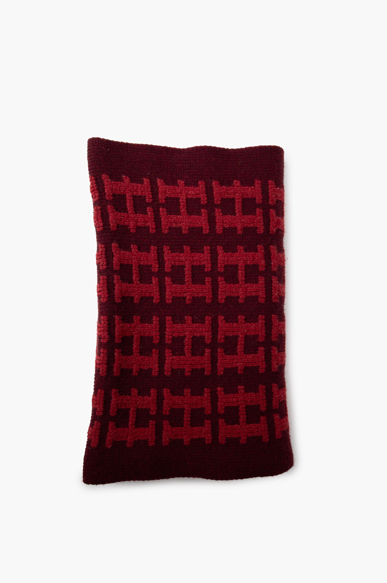 Hermes Red Vintage H Cashmere Scarf