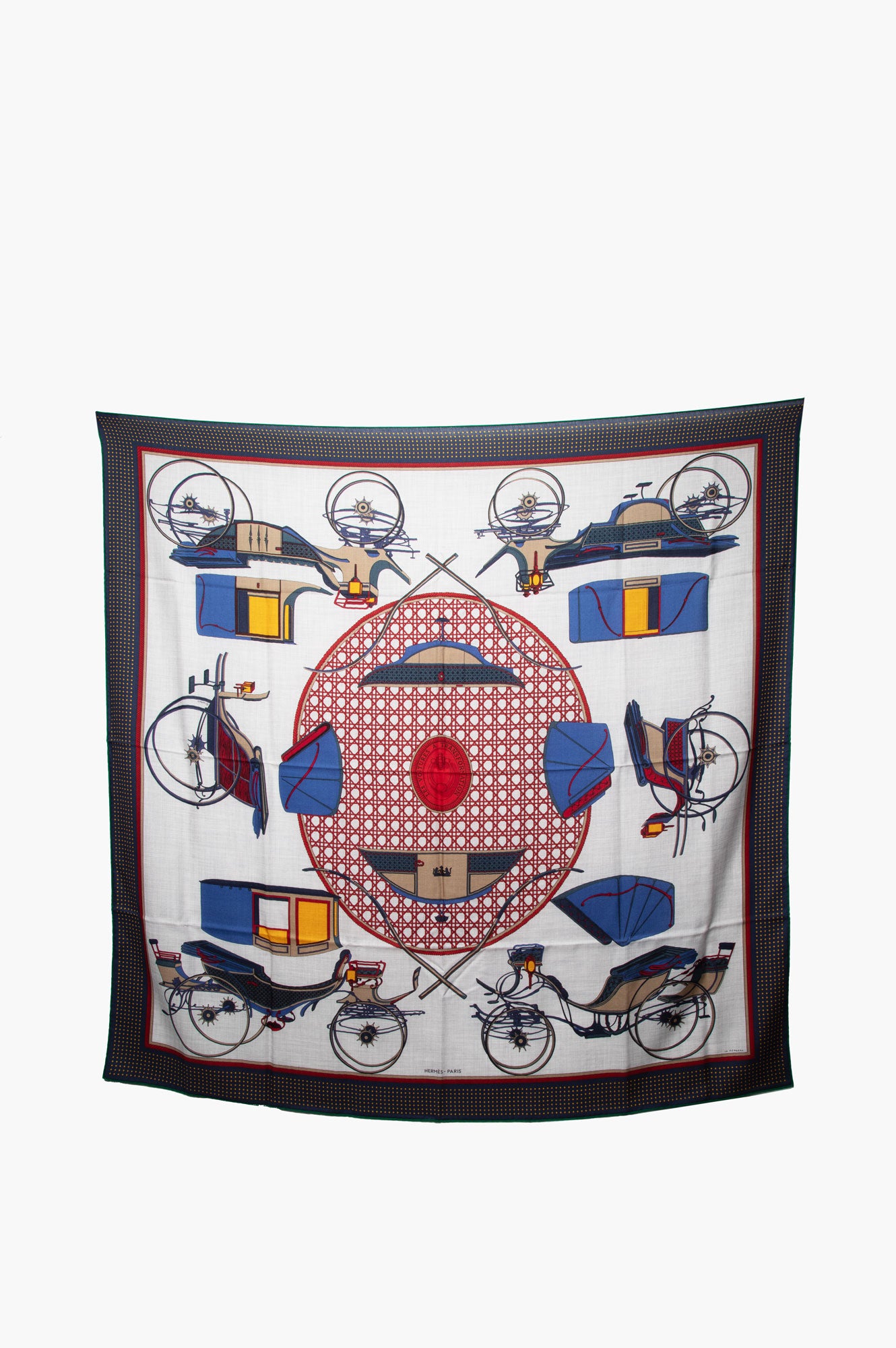 Hermes Les Voitures A Transformation Cashmere Scarf Size 140