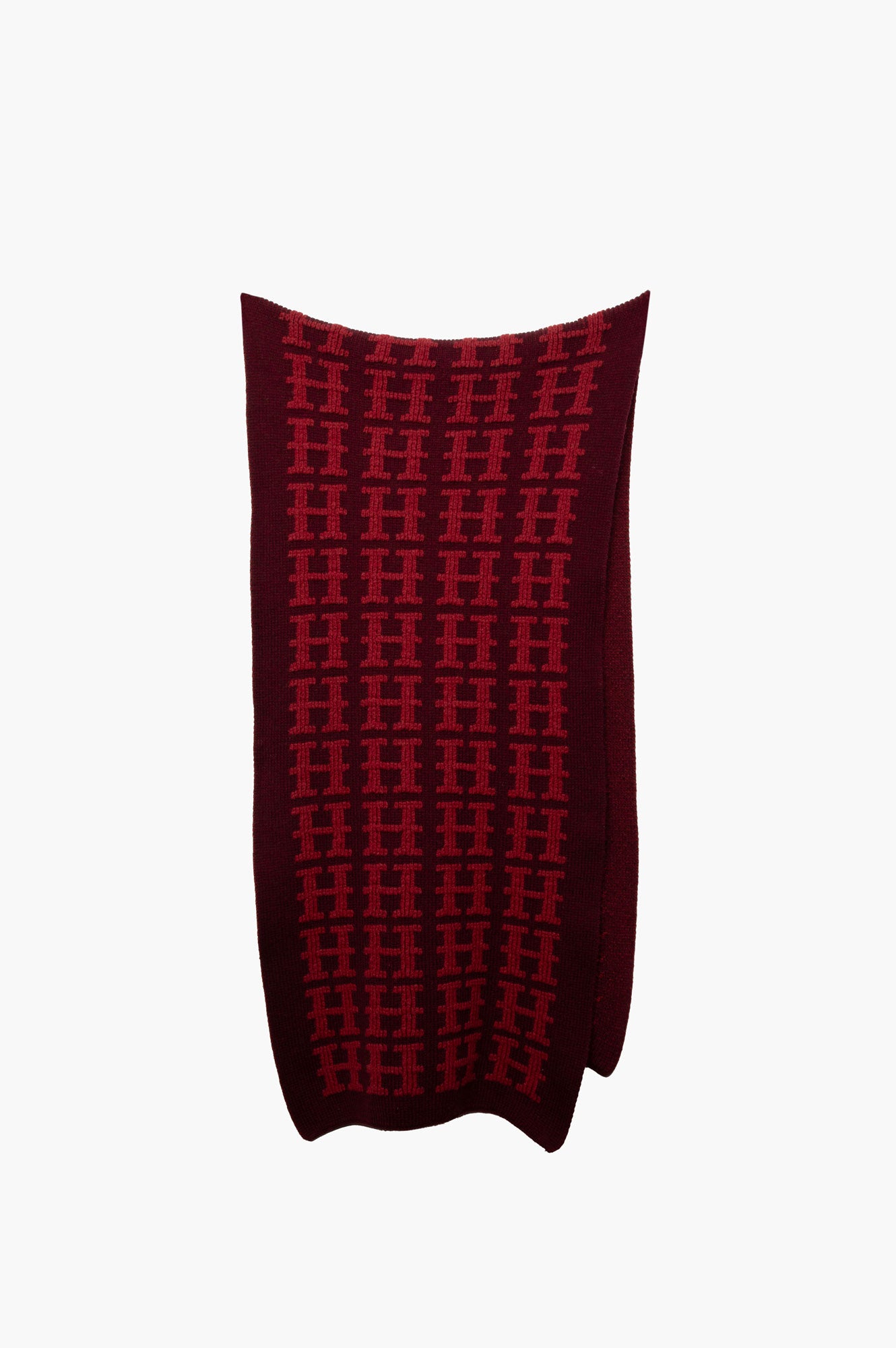 Hermes Red Vintage H Cashmere Scarf