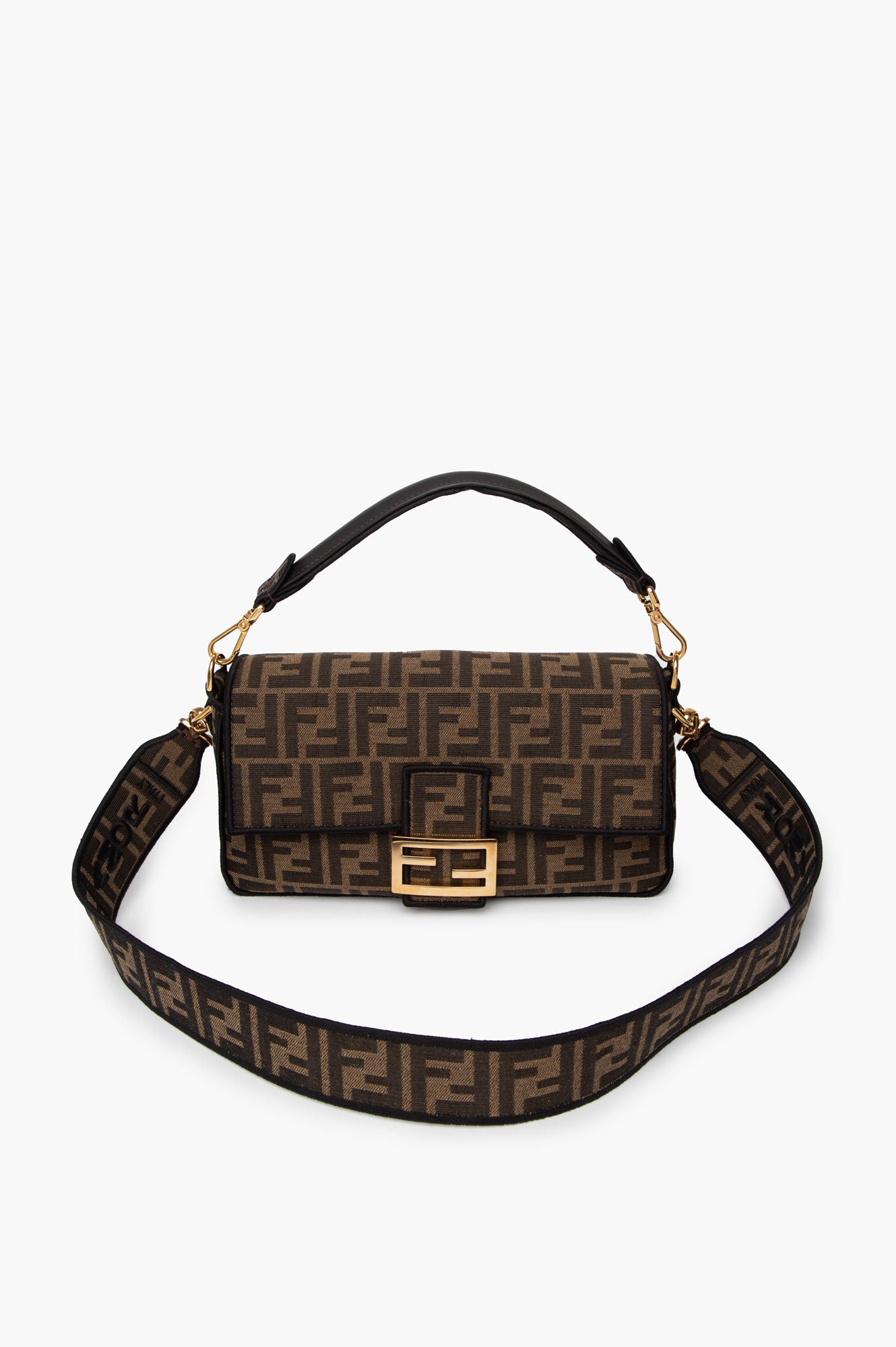 Fendi Baguette FF Jacquard 2-Ways Baguette Bag