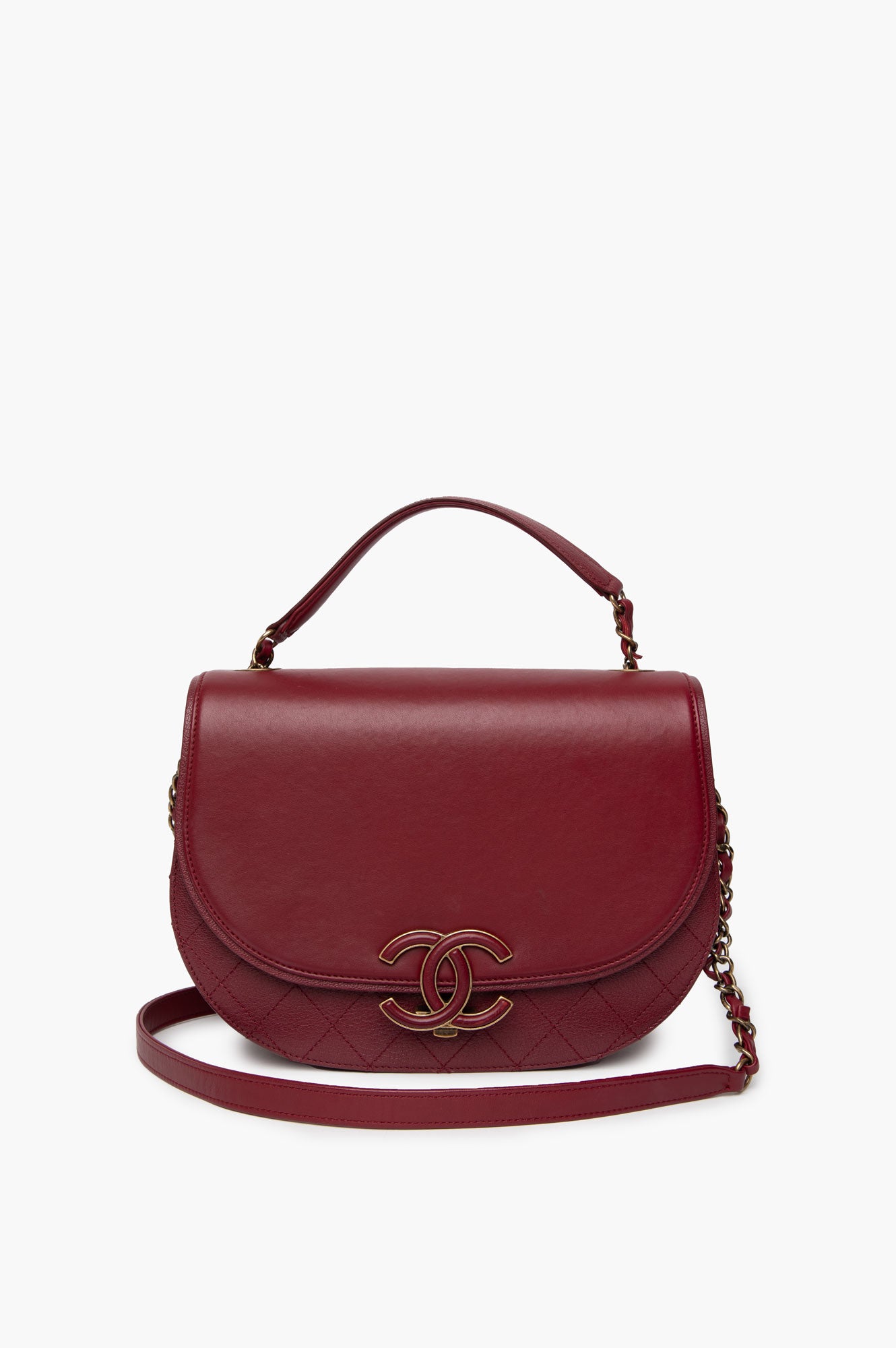Chanel Burgundy Small Coco Curve Messenger Bag