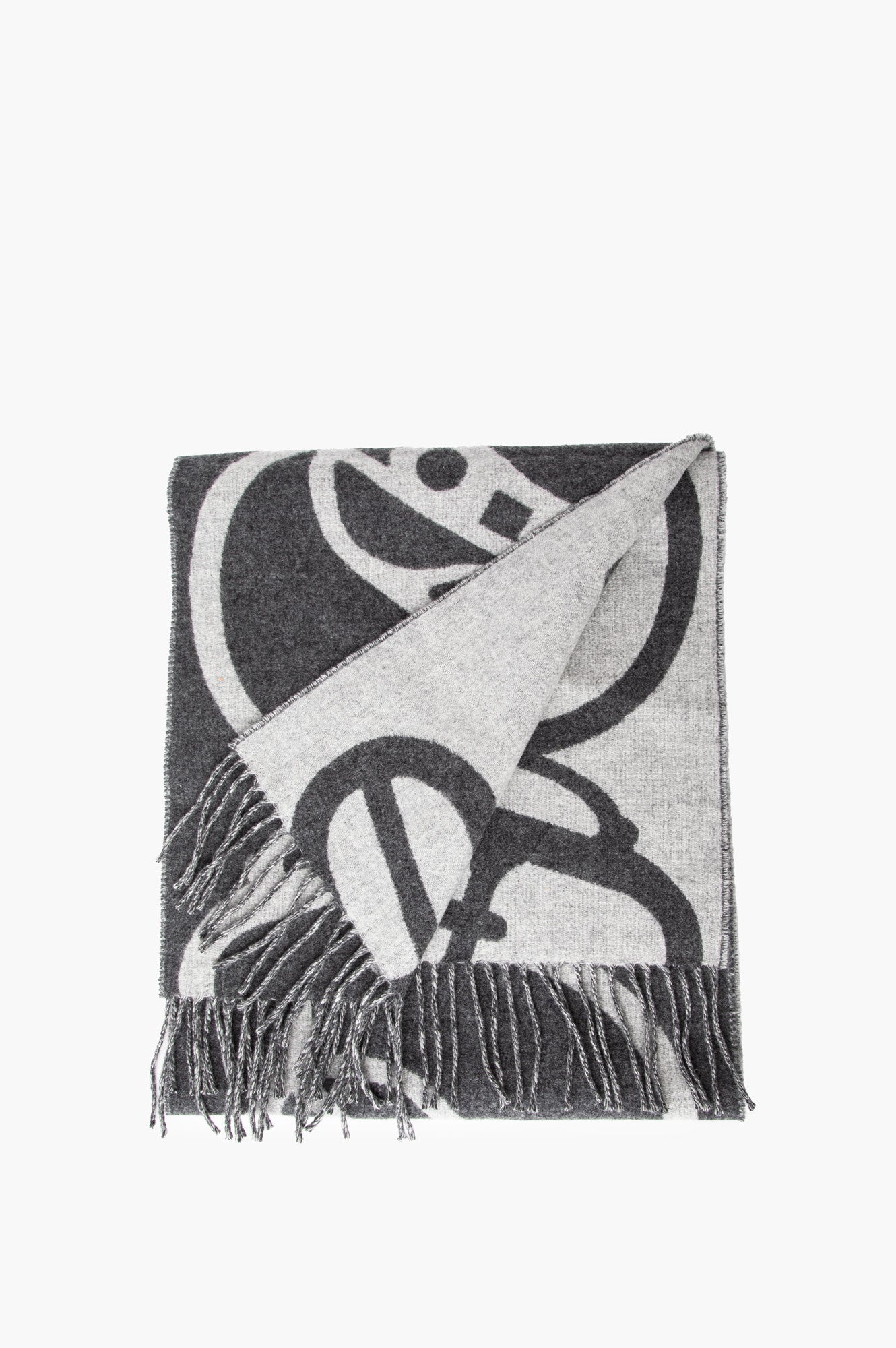 Hermes Grey Casaque Mors Scarf